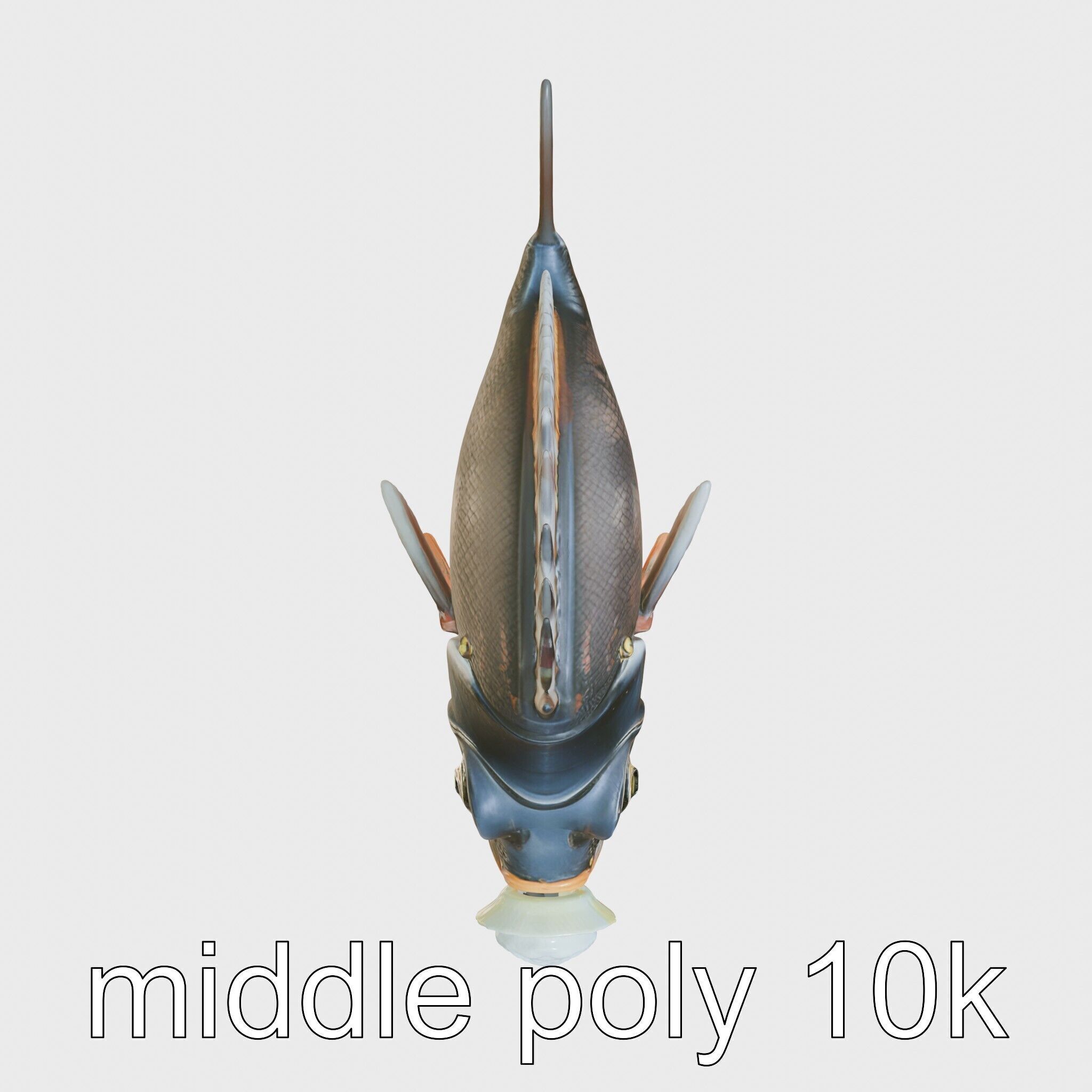 Glowing Anglerfish with Bioluminescent Lure Low-poly 3D model_17