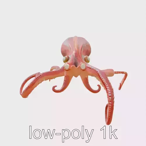 Vampire Squid 3D Model with Glowing Eyes
