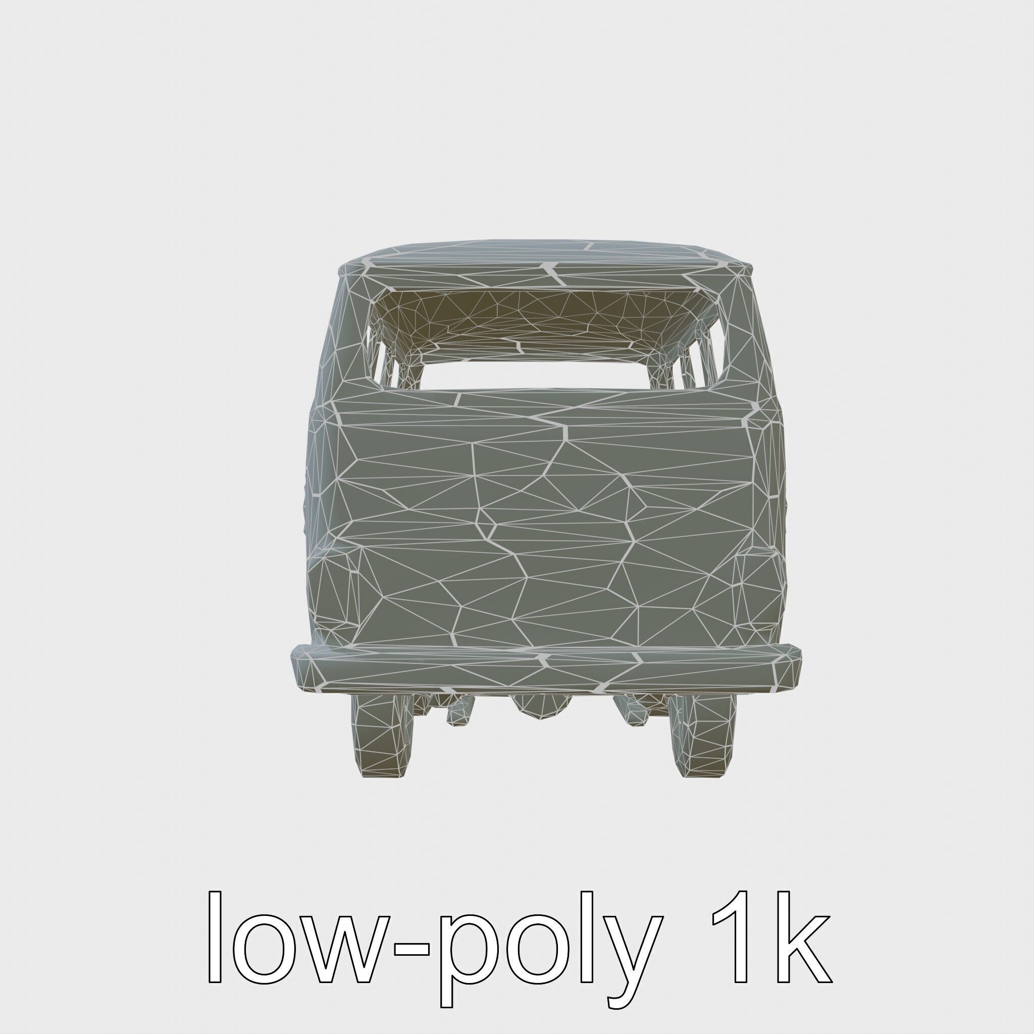 Volkswagen Classic Van Realistic Textures Low-poly 3D model_29