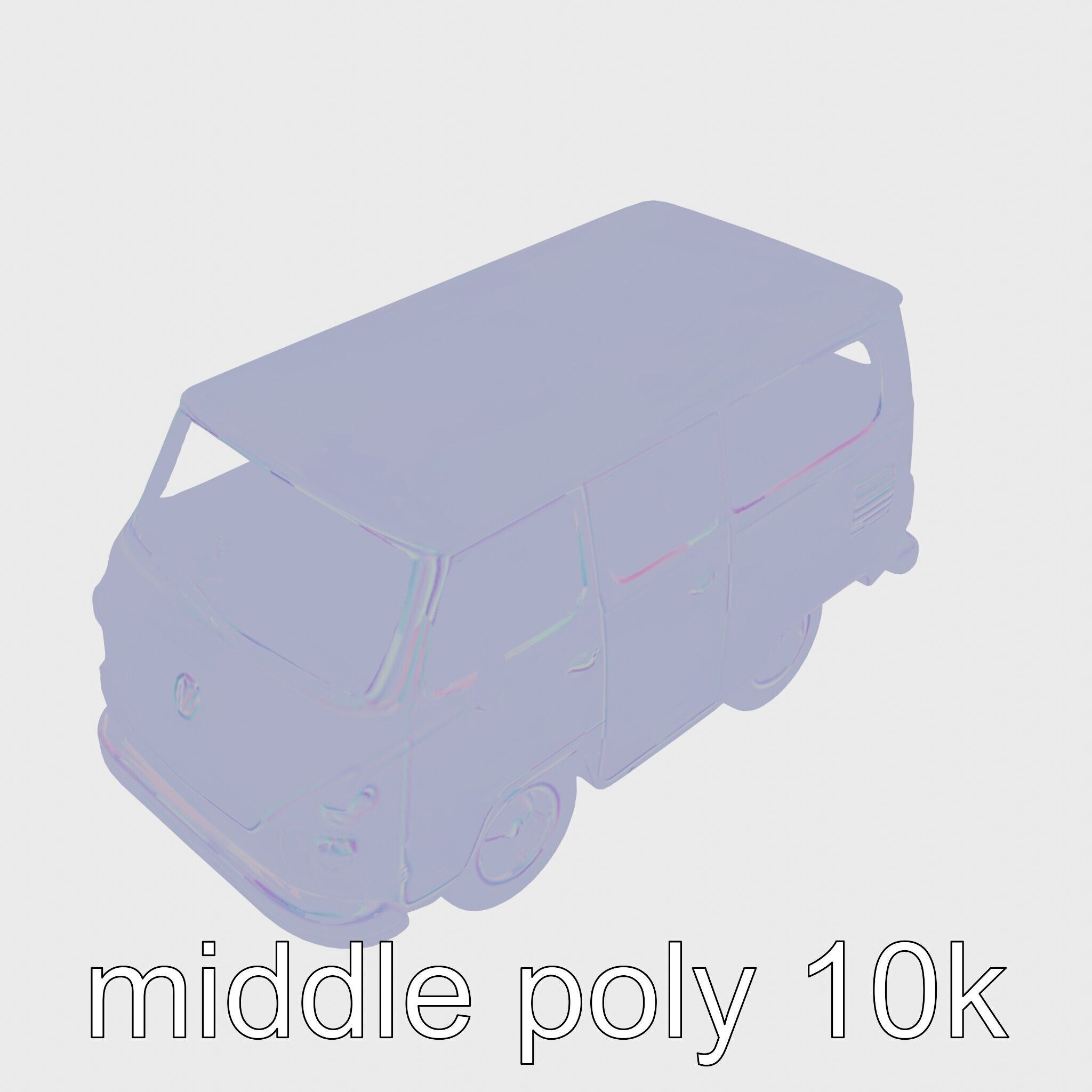 Volkswagen Classic Van Realistic Textures Low-poly 3D model_25