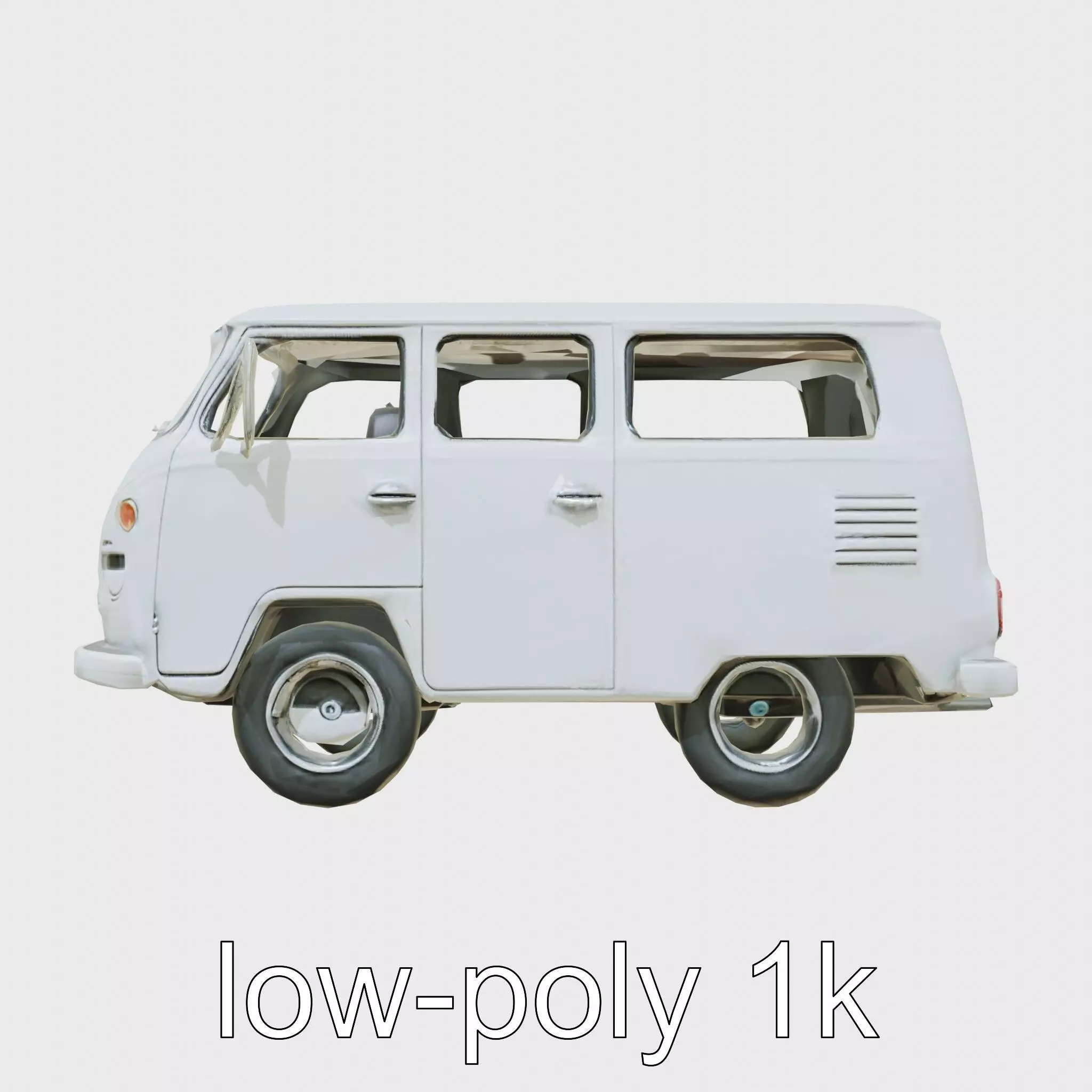 Volkswagen Classic Van Realistic Textures Low-poly 3D model_0