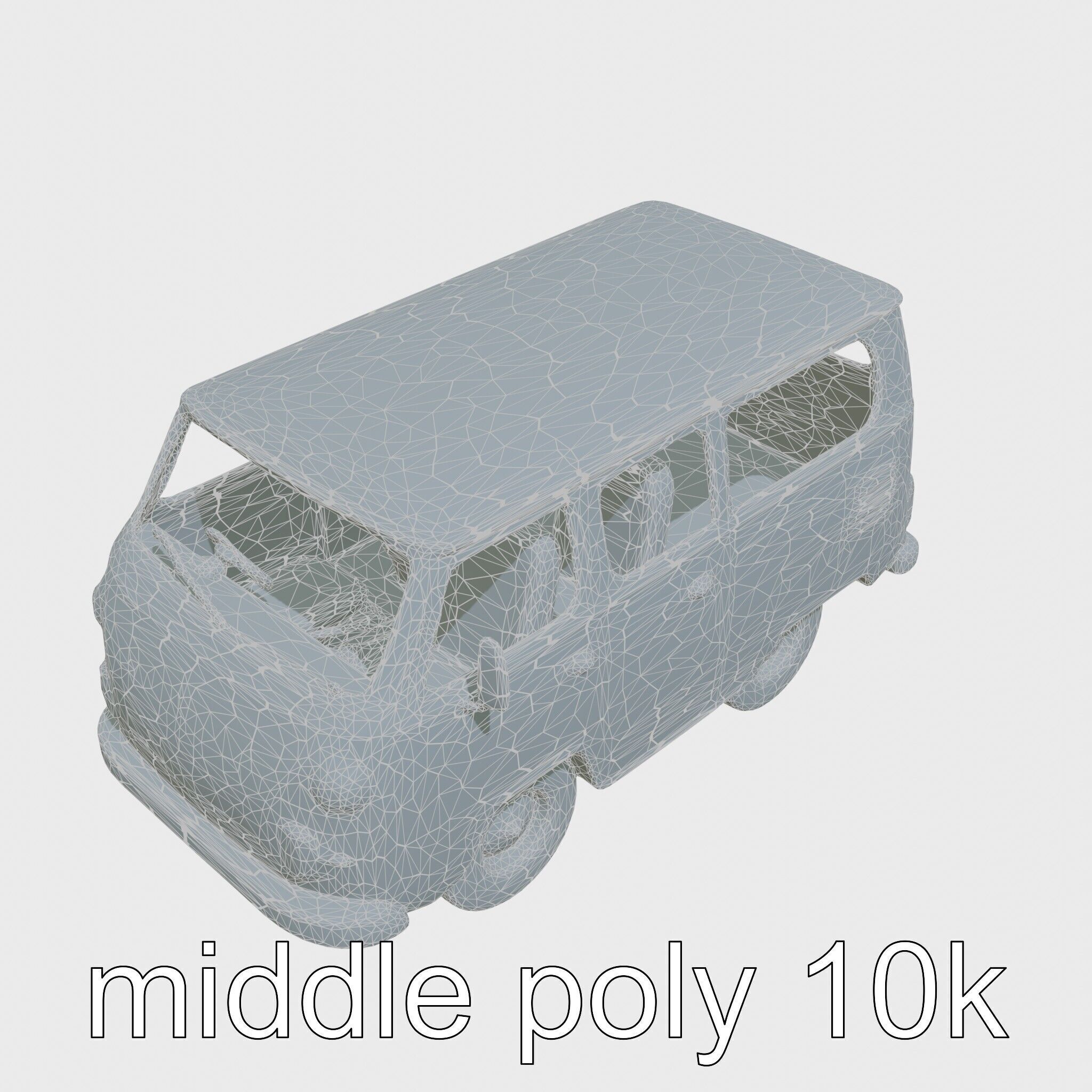 Volkswagen Classic Van Realistic Textures Low-poly 3D model_27