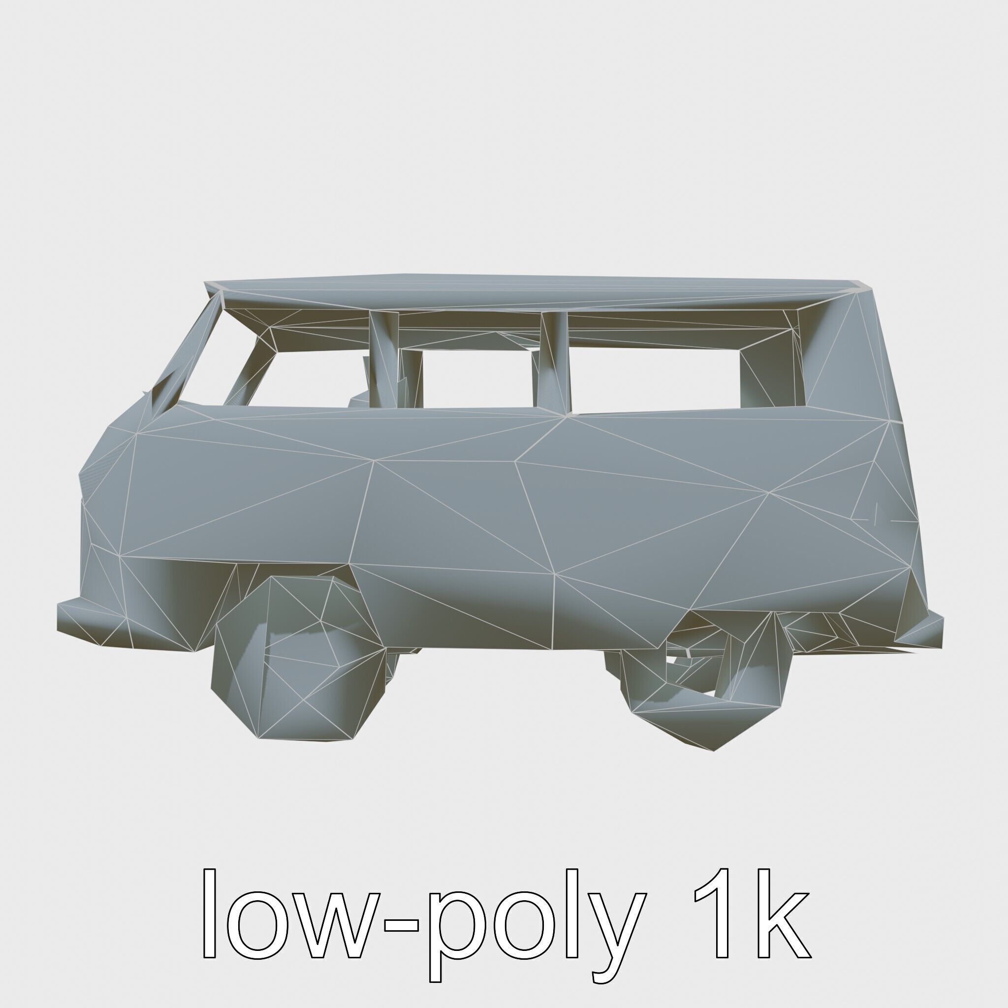 Volkswagen Classic Van Realistic Textures Low-poly 3D model_22