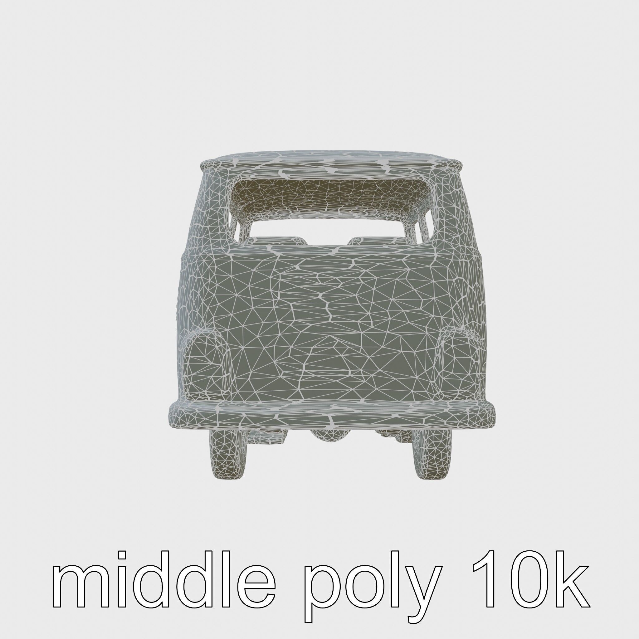 Volkswagen Classic Van Realistic Textures Low-poly 3D model_21