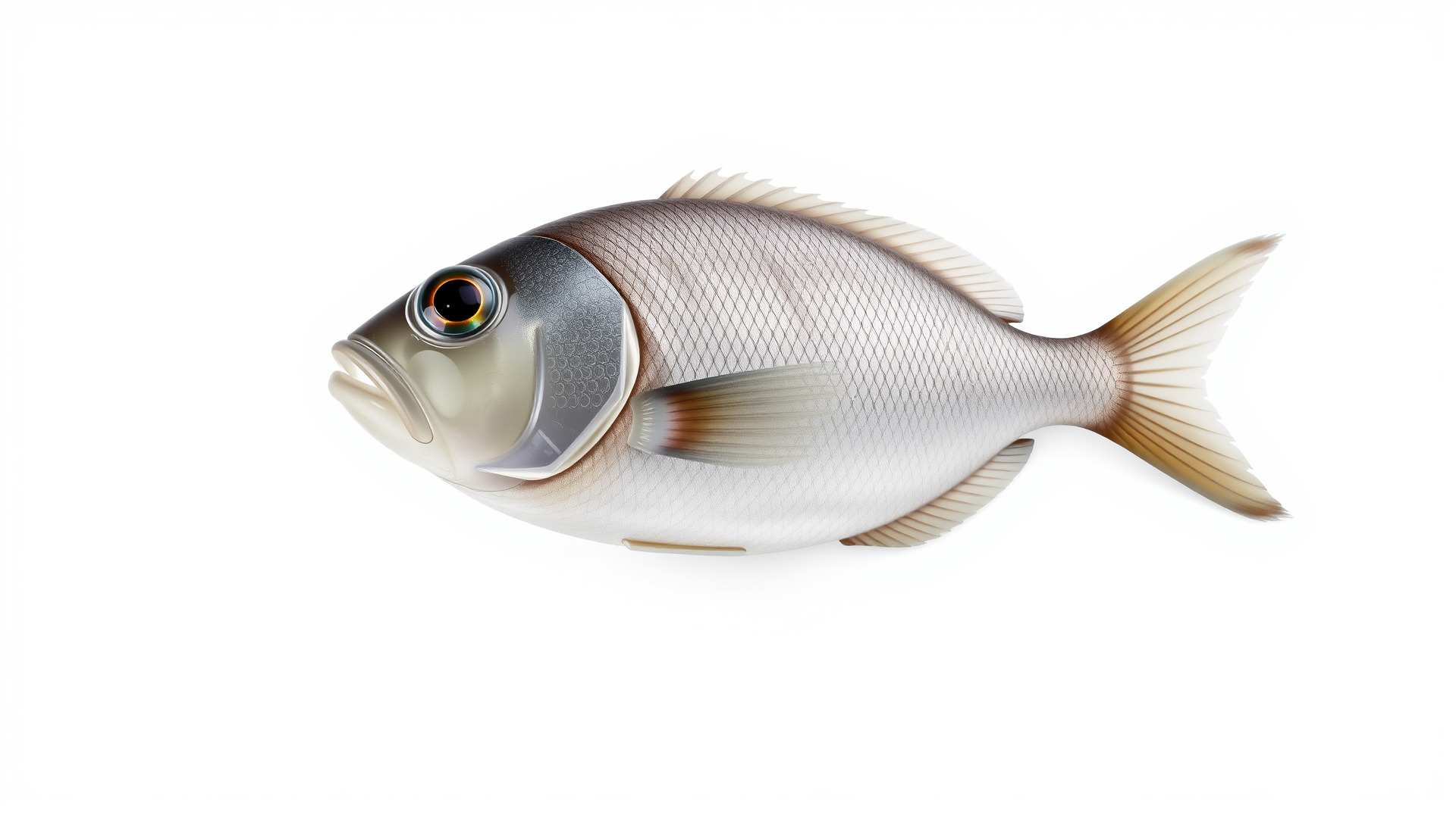 Barreleye Fish 3D Model with Transparent Head Low-poly 3D model_3