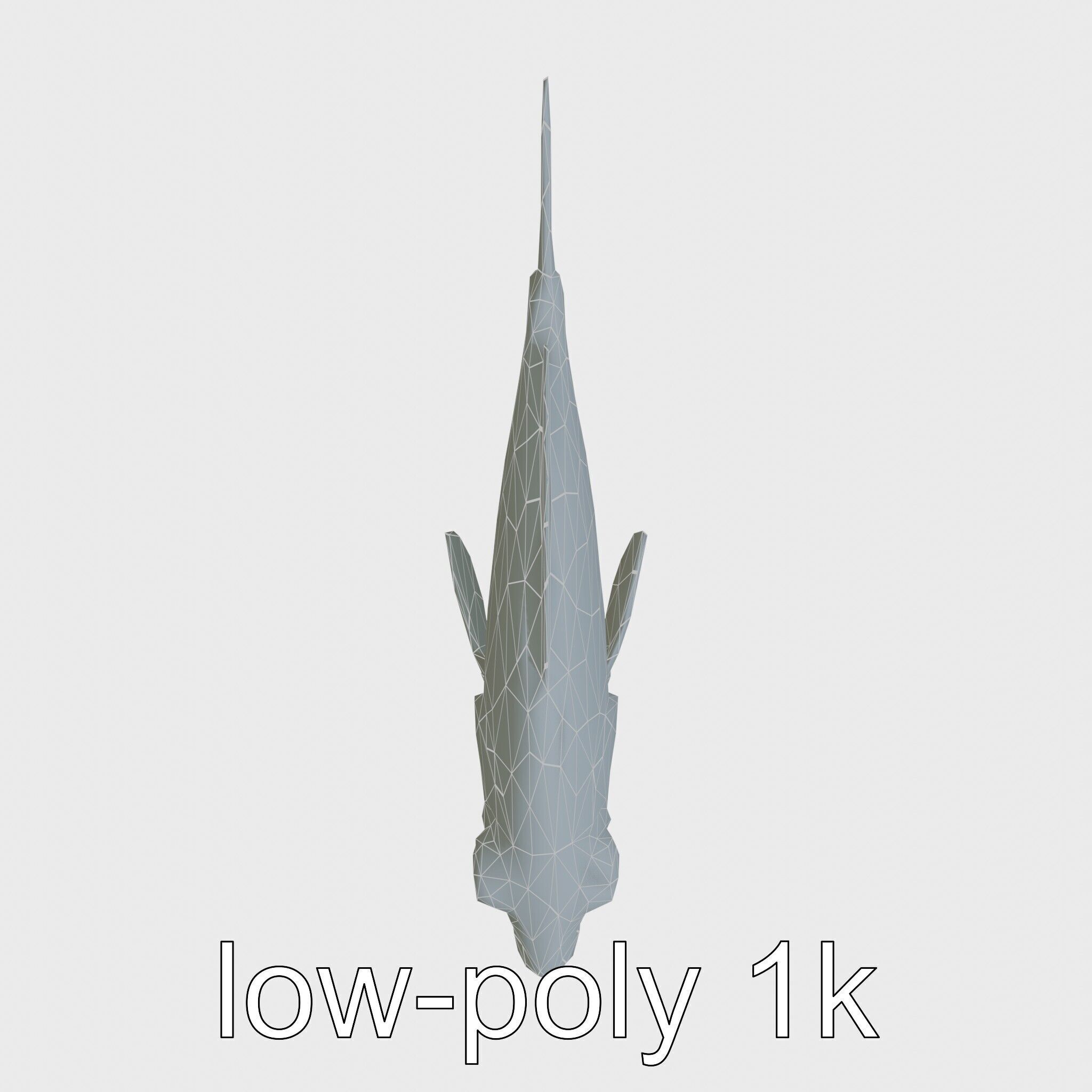 Barreleye Fish 3D Model with Transparent Head Low-poly 3D model_11