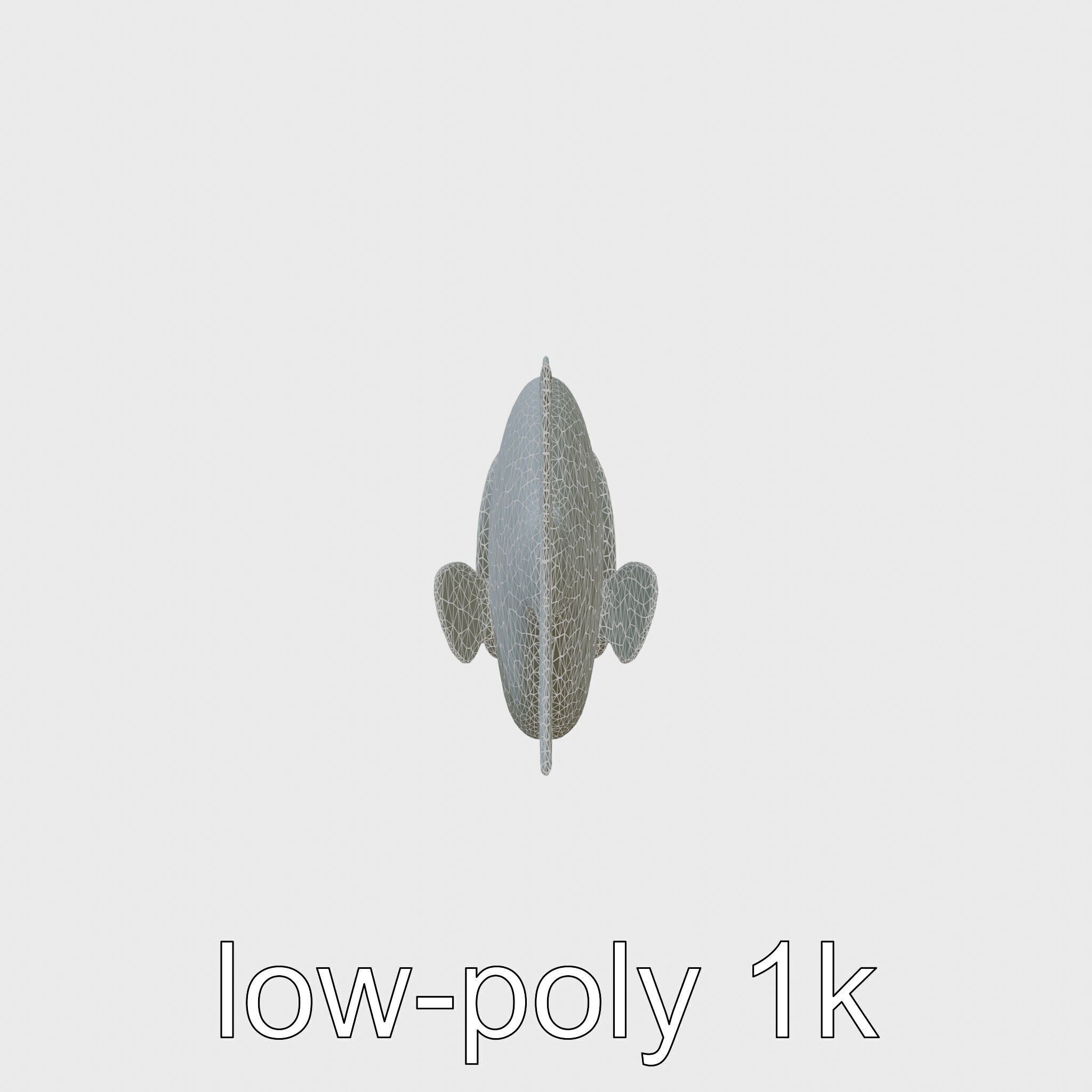 Barreleye Fish 3D Model with Transparent Head Low-poly 3D model_6