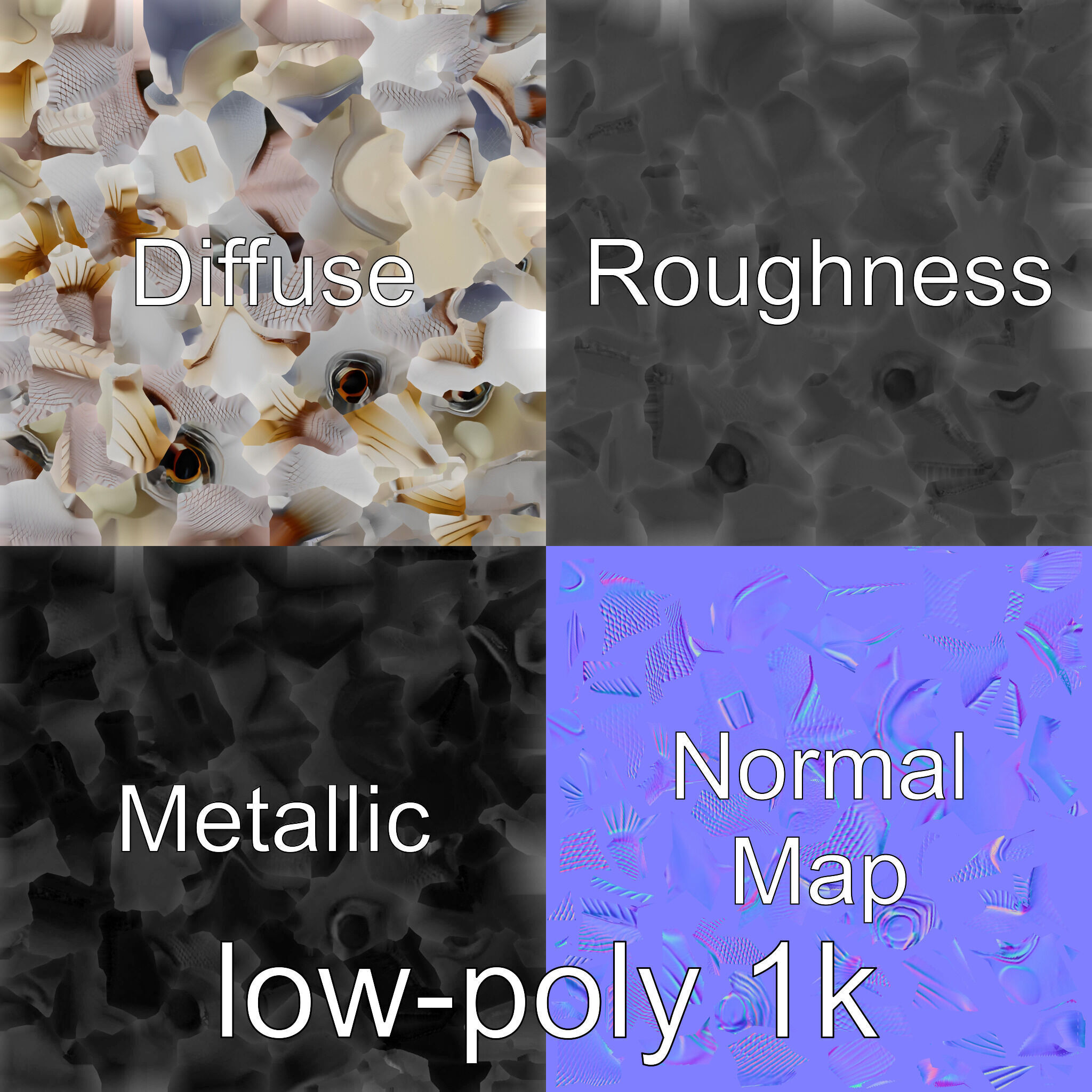 Barreleye Fish 3D Model with Transparent Head Low-poly 3D model_1