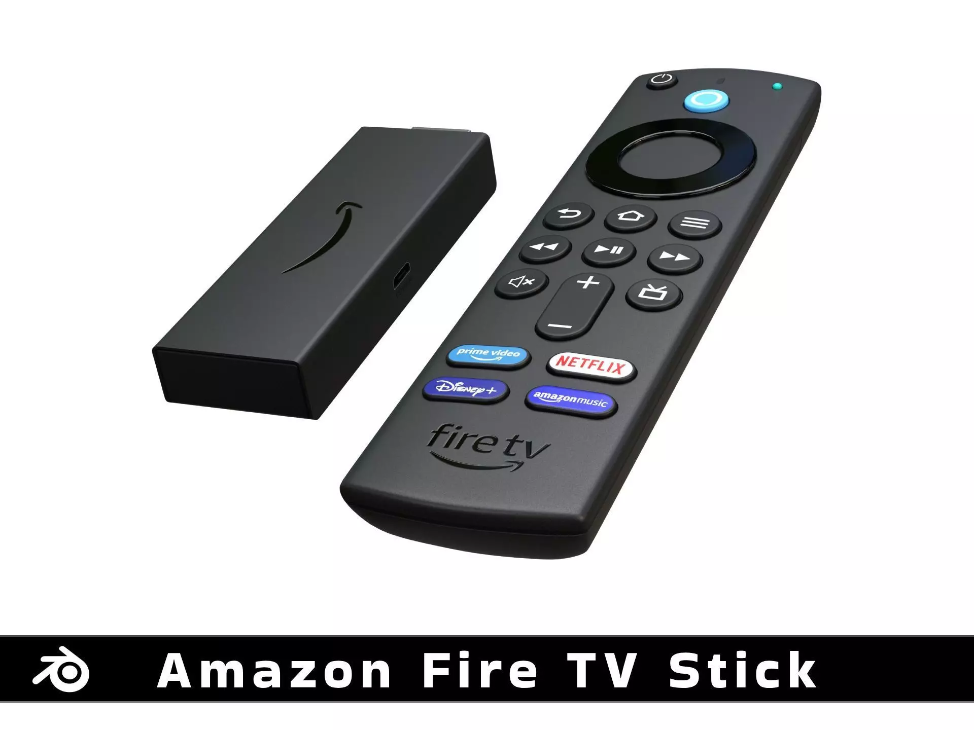 Amazon Fire TV Stick Low-poly 3D model_0