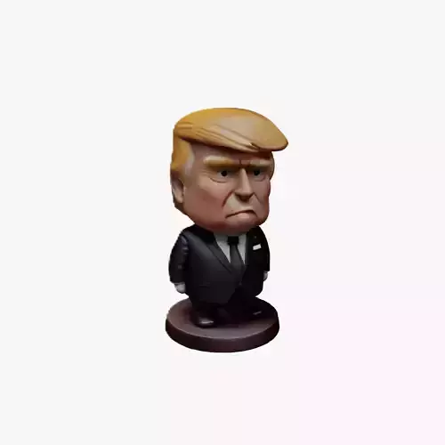 Trump Cartoon statue Low-poly 3D model