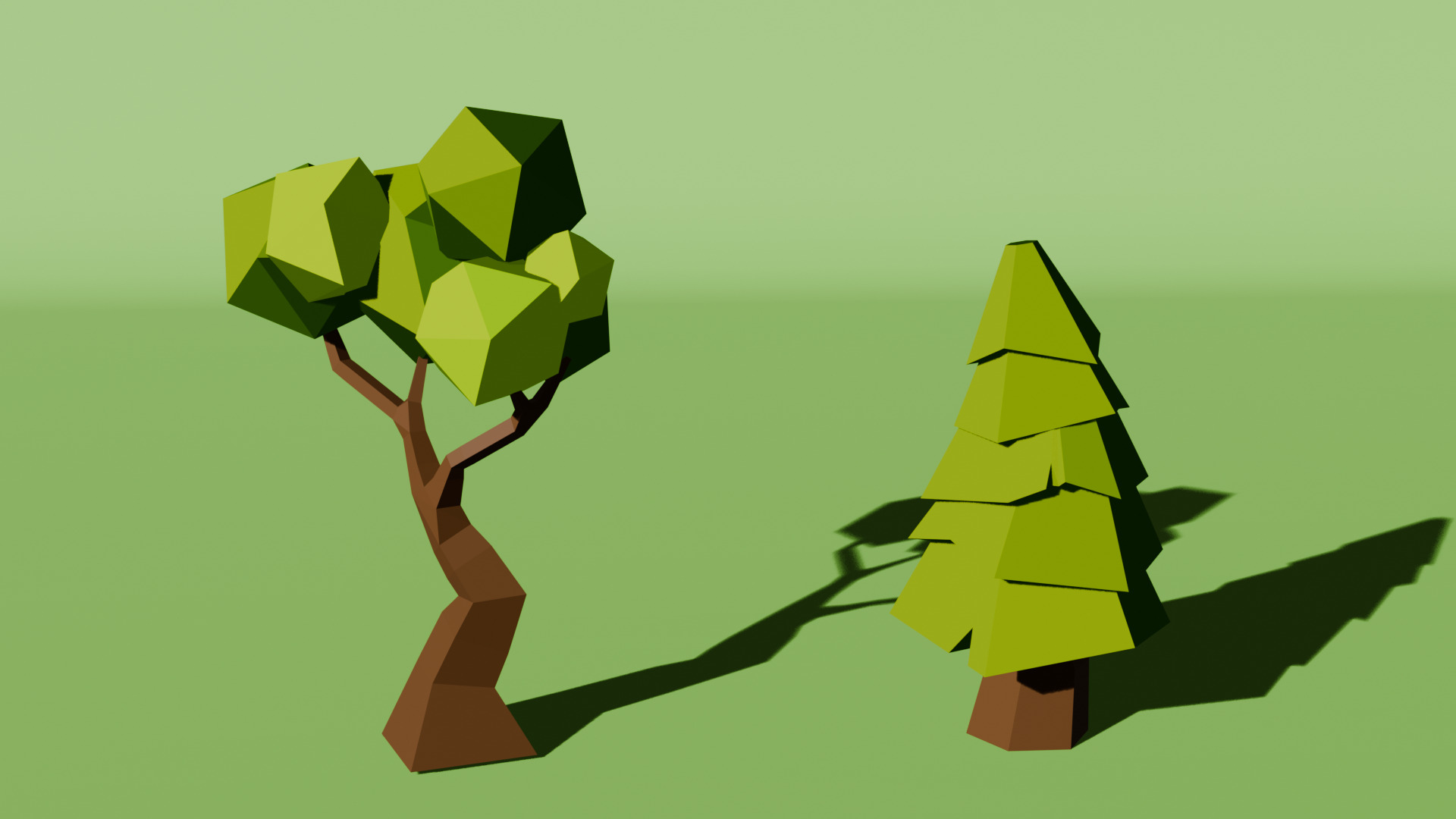10 Stylized Low Poly Trees Low-poly 3D model_1