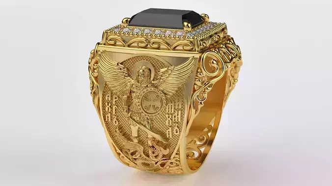 Signet ring with archangel Michael