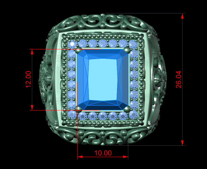 Signet ring with archangel Michael 3D print model_9