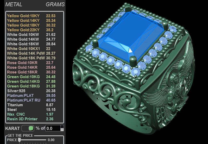 Signet ring with archangel Michael 3D print model_12