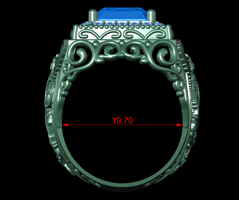 Signet ring with archangel Michael 3D print model_10