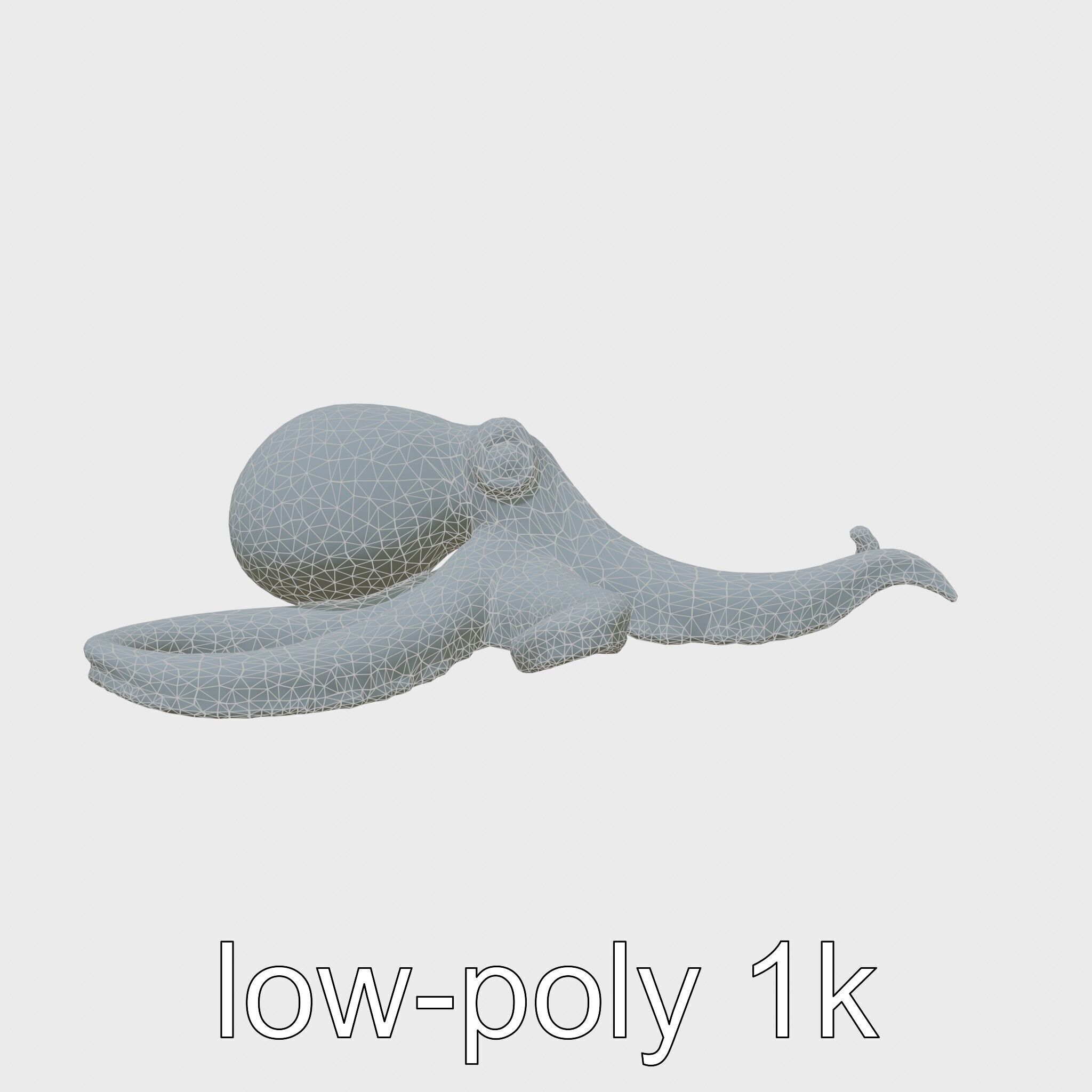 Dumbo Octopus Model with Ear-like Fins and Soft Body Low-poly 3D model_13