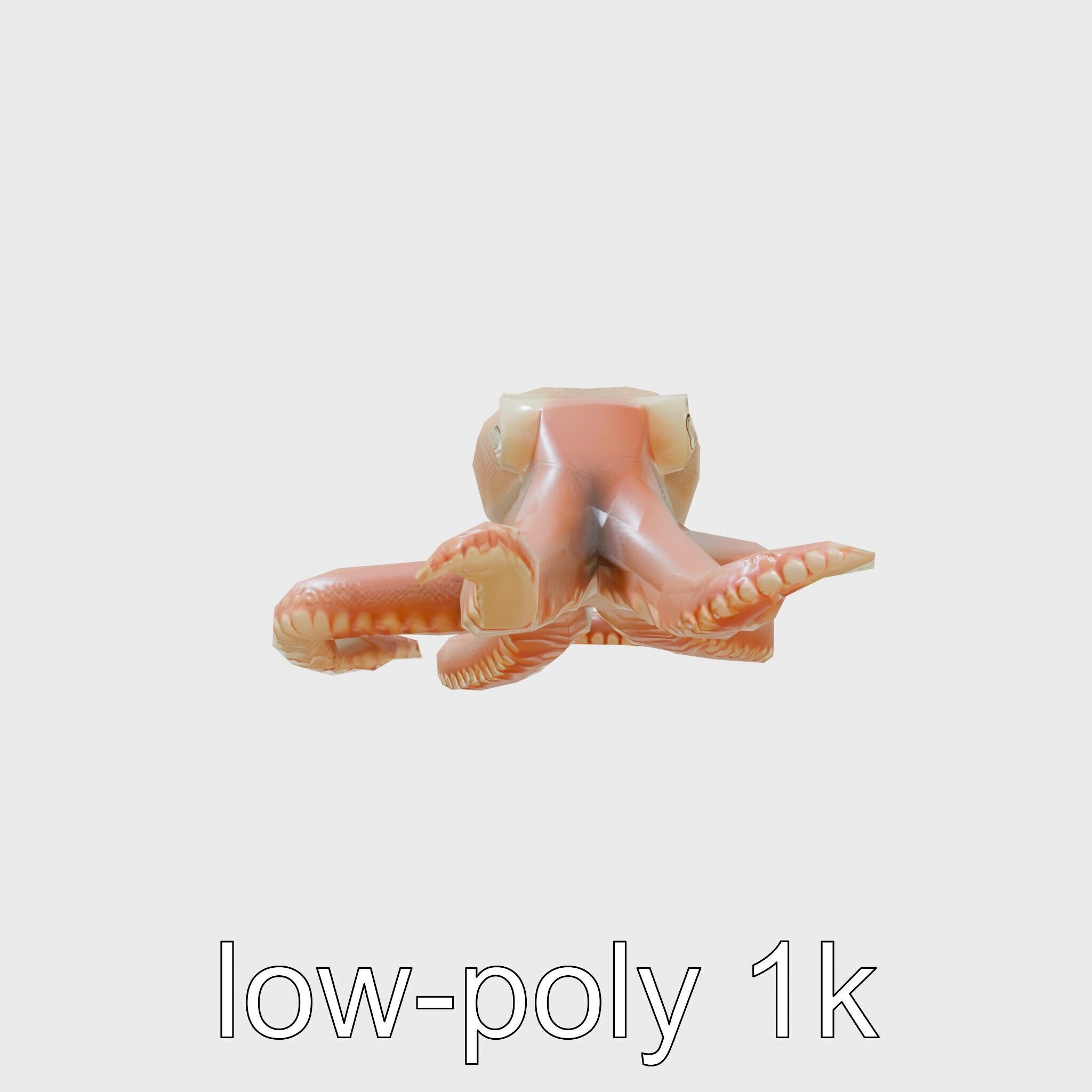 Dumbo Octopus Model with Ear-like Fins and Soft Body Low-poly 3D model_4