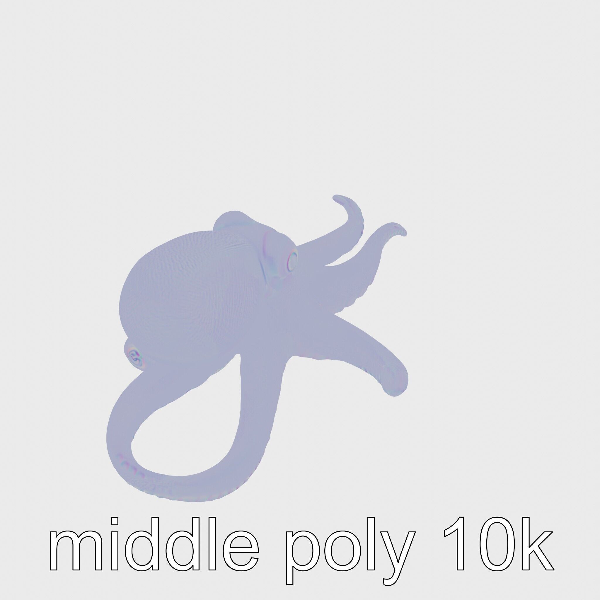 Dumbo Octopus Model with Ear-like Fins and Soft Body Low-poly 3D model_18