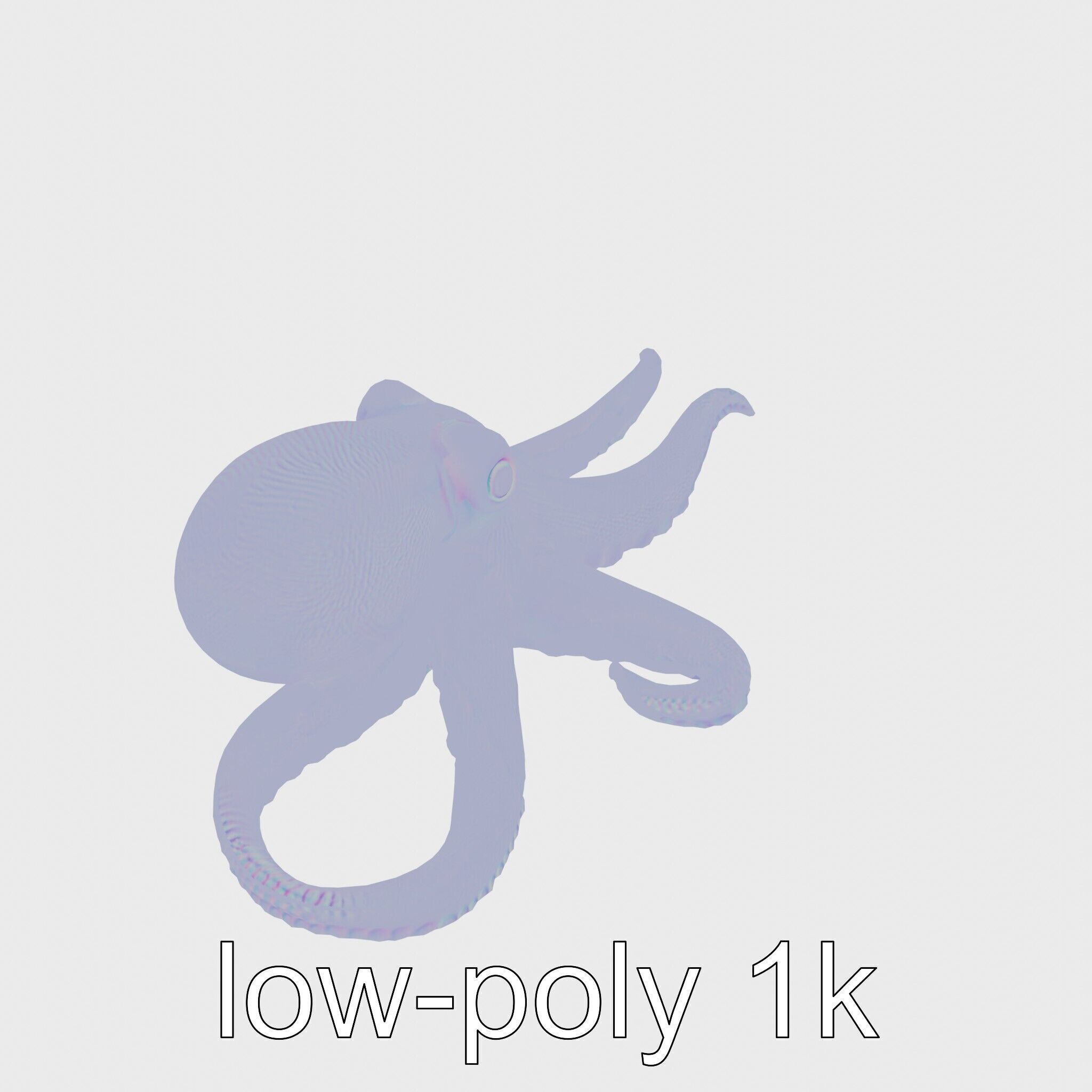 Dumbo Octopus Model with Ear-like Fins and Soft Body Low-poly 3D model_22
