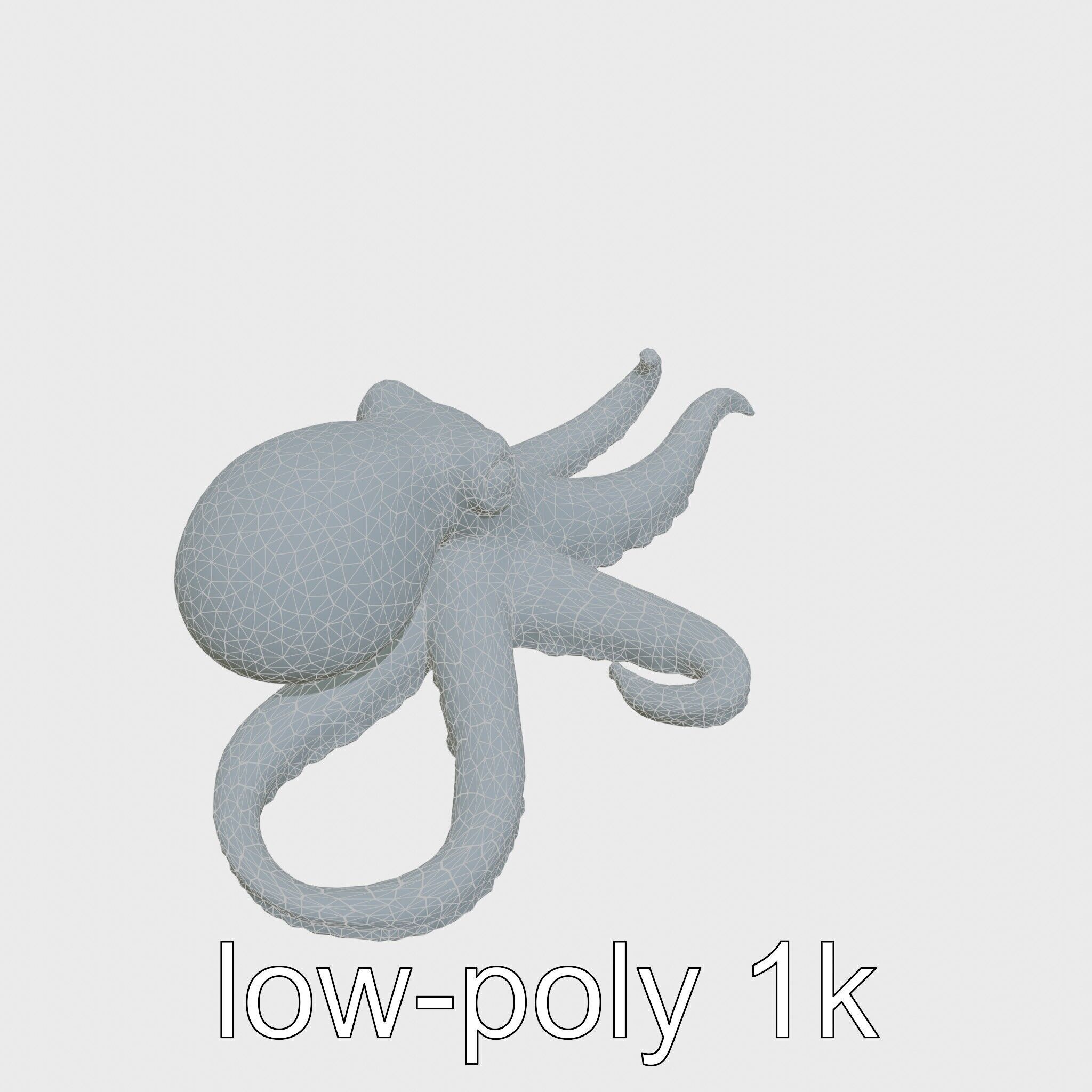 Dumbo Octopus Model with Ear-like Fins and Soft Body Low-poly 3D model_26