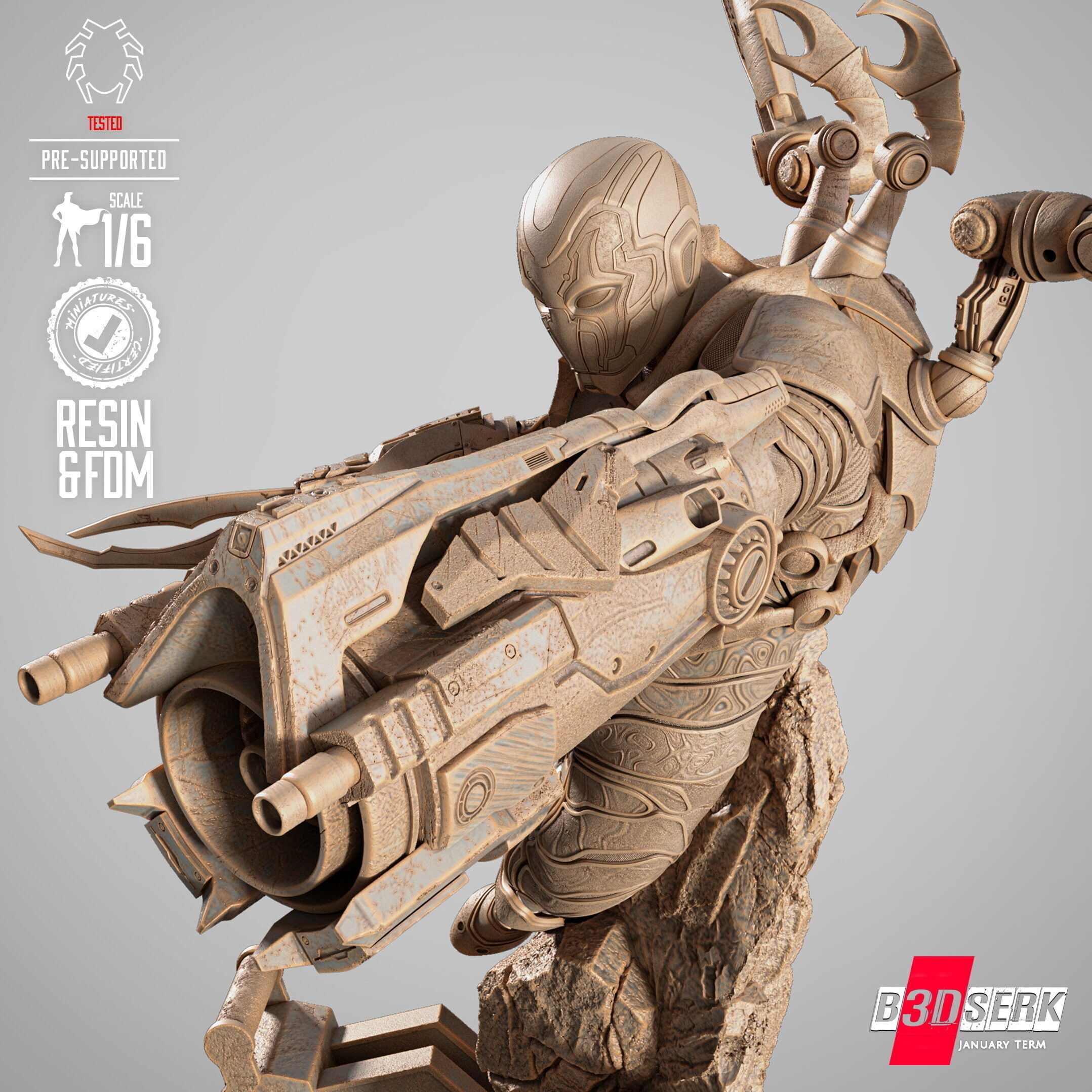 B3DSERK Blue Beetle Sculpture 3D print model_26