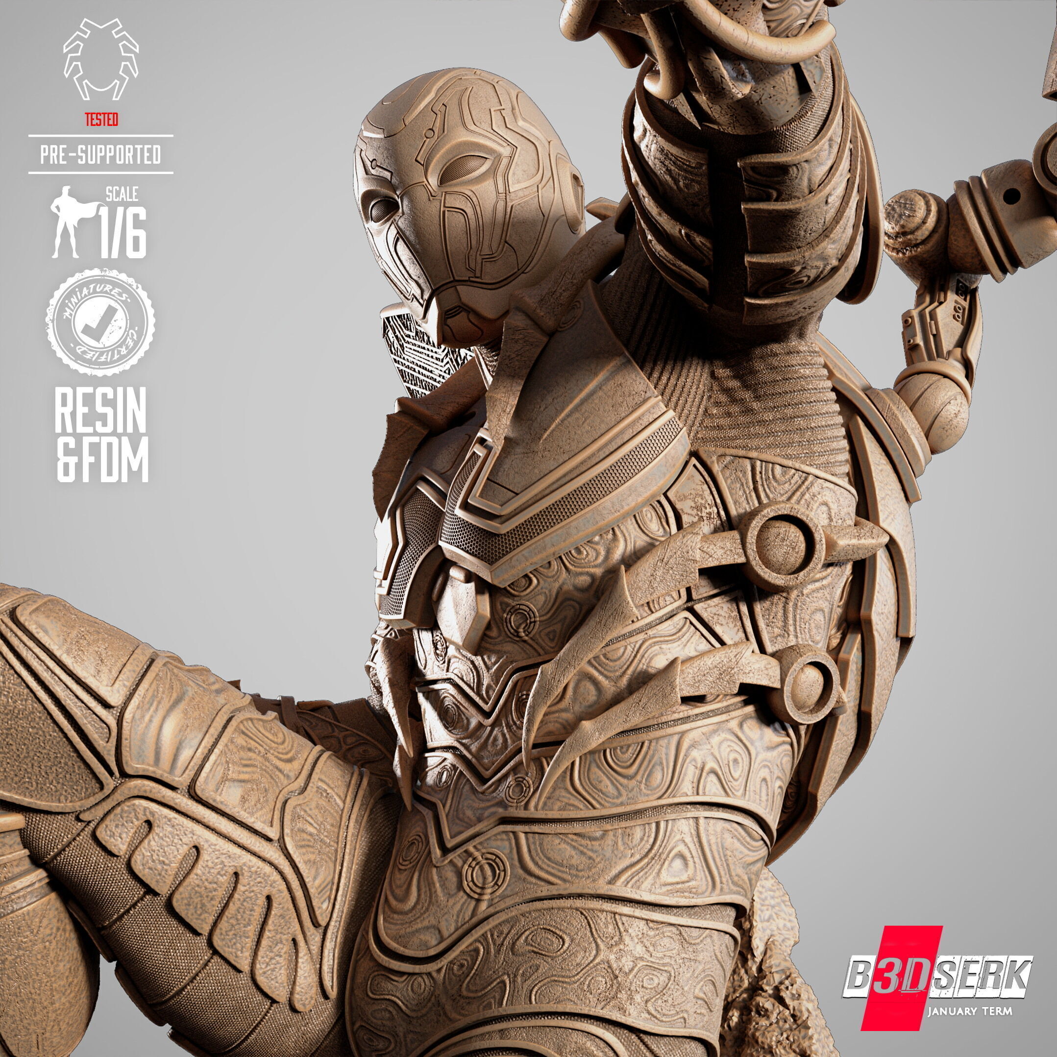 B3DSERK Blue Beetle Sculpture 3D print model_19