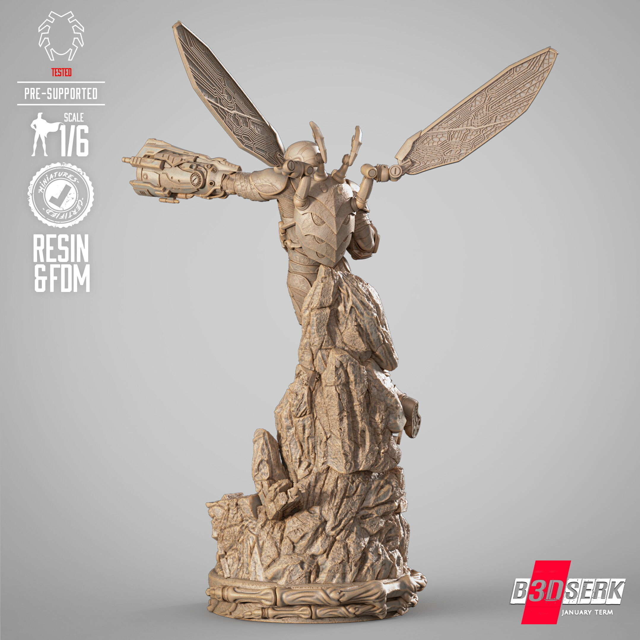 B3DSERK Blue Beetle Sculpture 3D print model_11