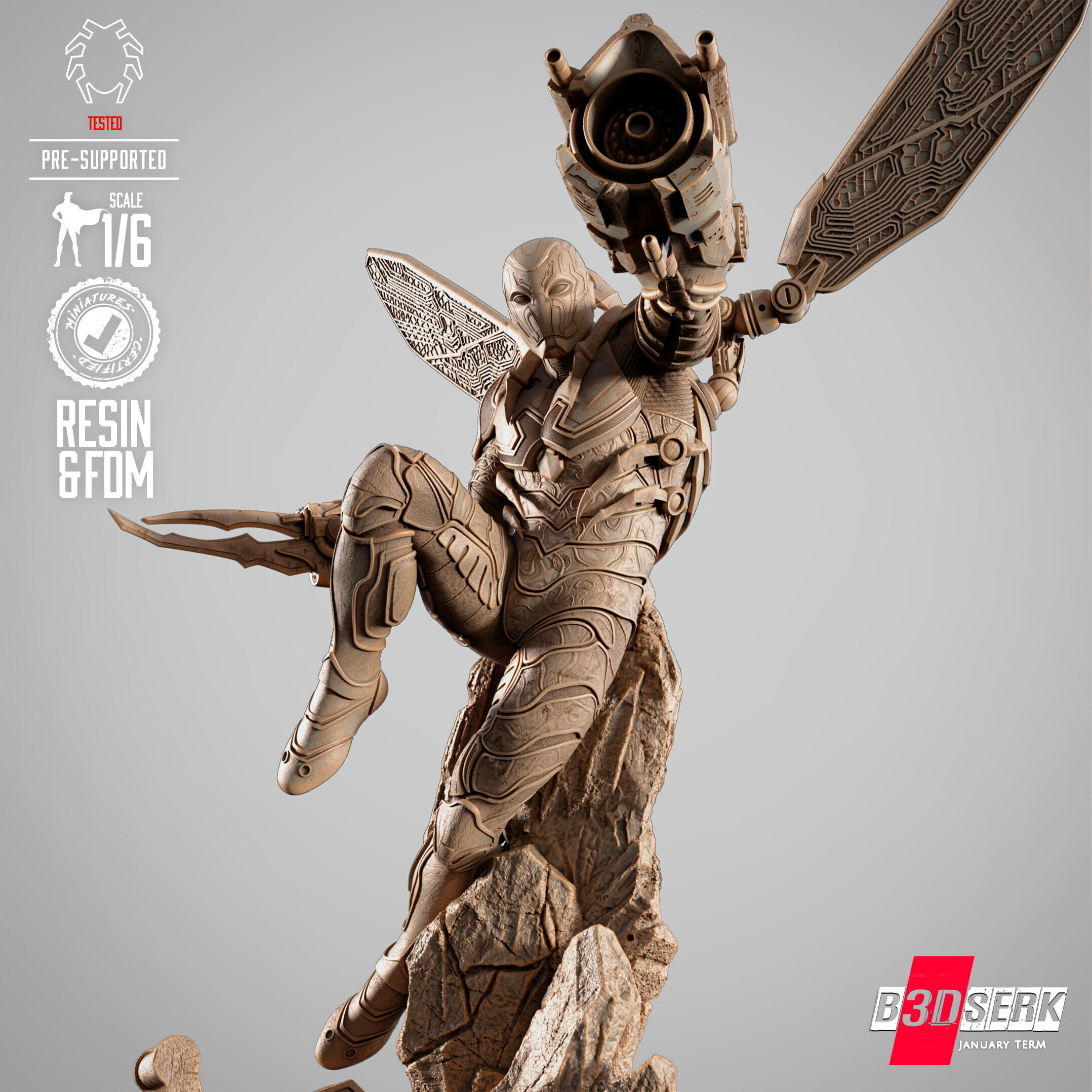 B3DSERK Blue Beetle Sculpture 3D print model_45