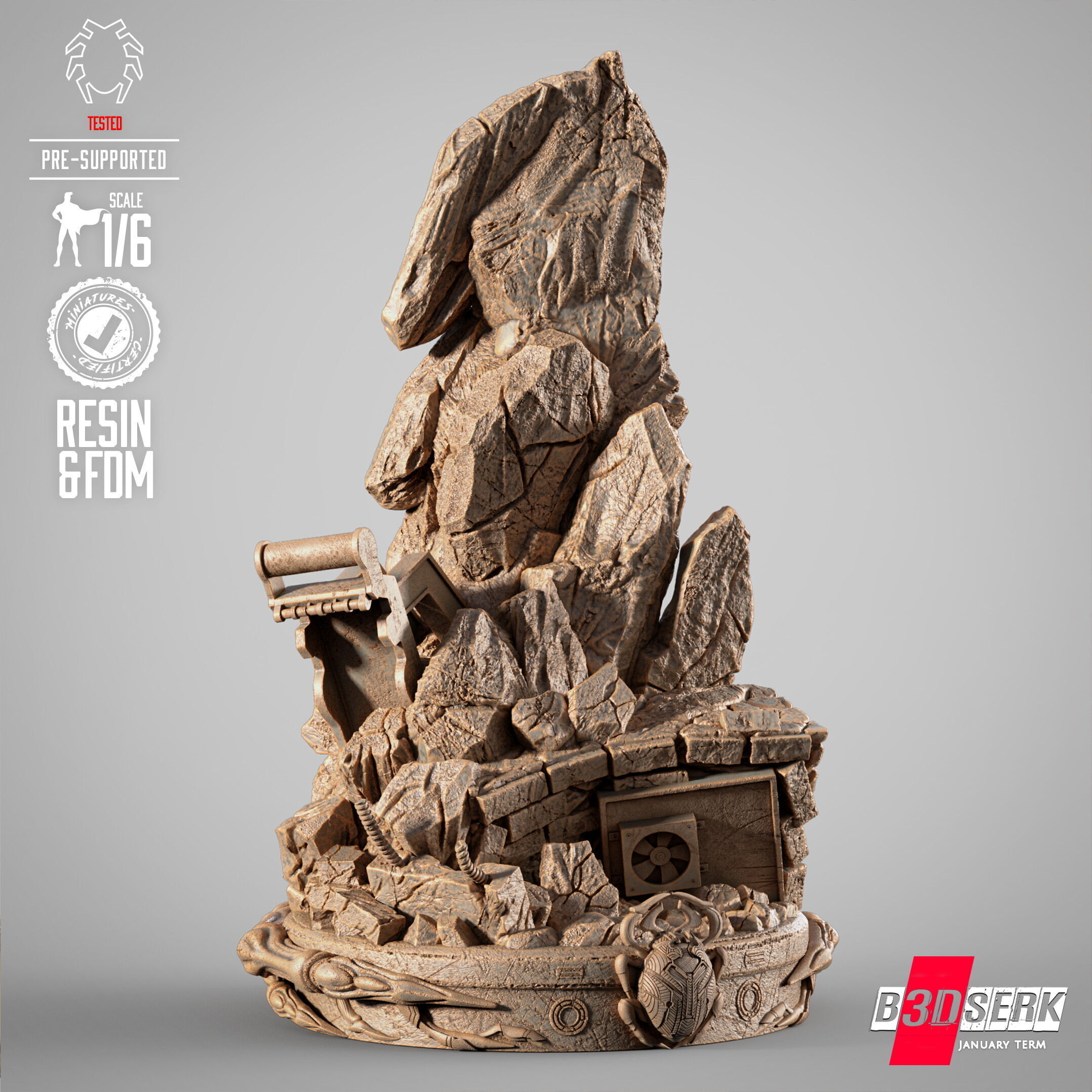 B3DSERK Blue Beetle Sculpture 3D print model_37