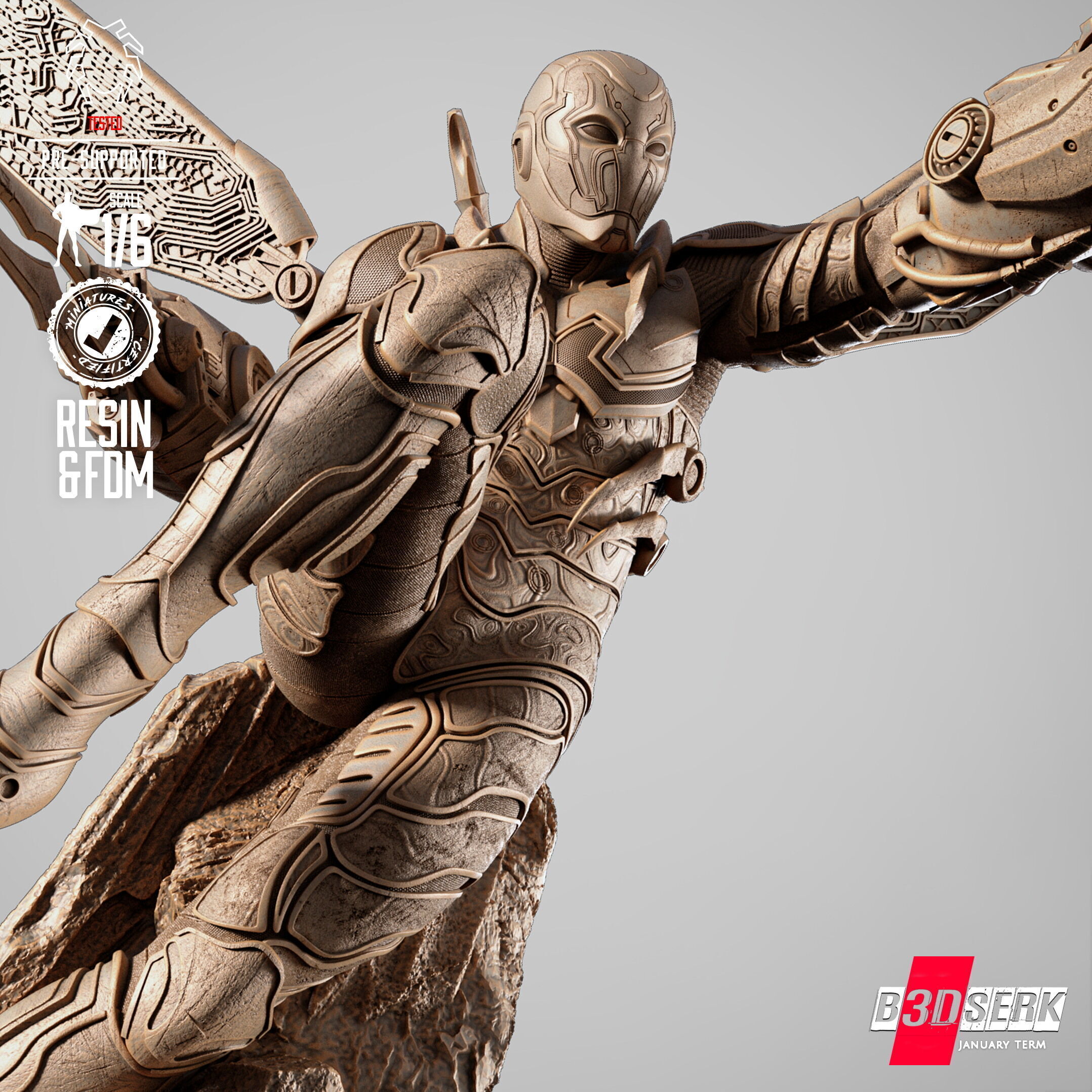 B3DSERK Blue Beetle Sculpture 3D print model_13