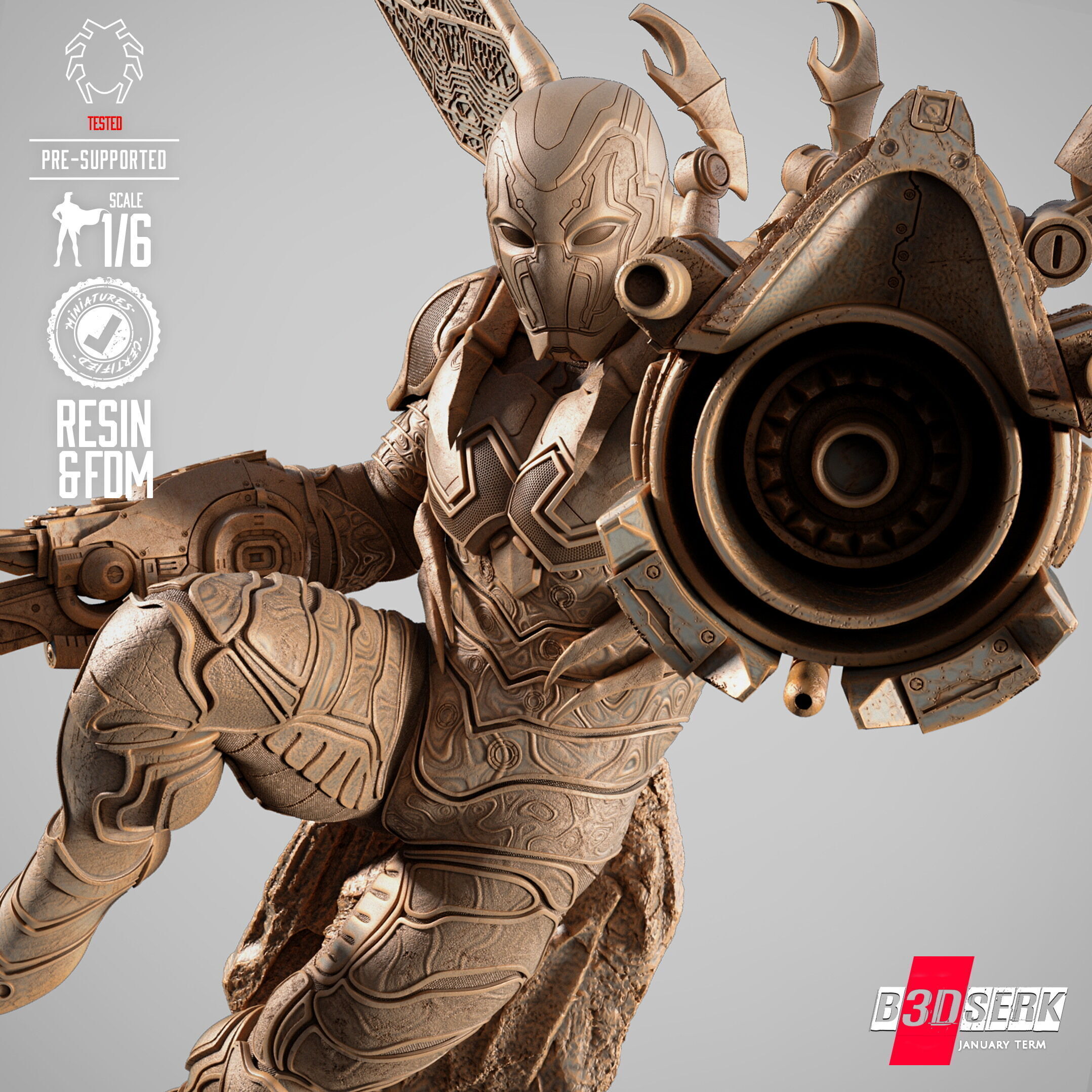 B3DSERK Blue Beetle Sculpture 3D print model_30