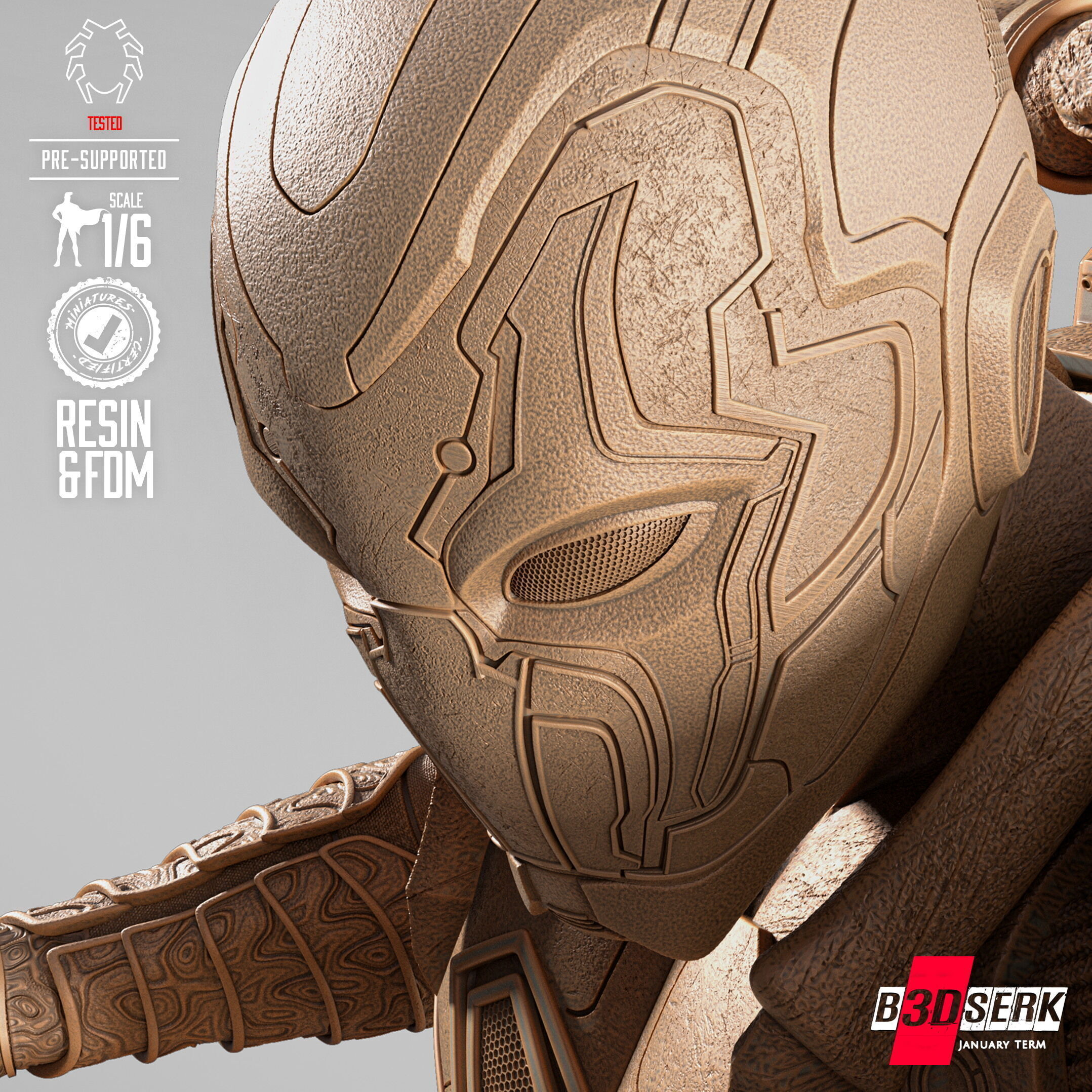 B3DSERK Blue Beetle Sculpture 3D print model_35