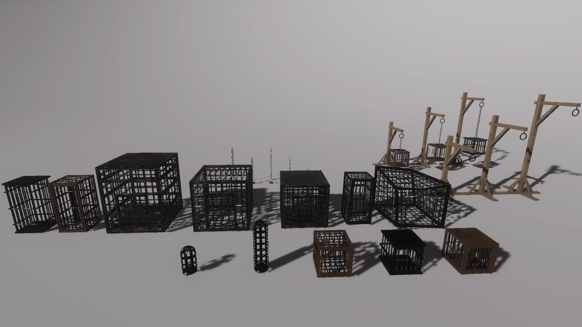 Game Ready  Fantasy Cages Pack Low-poly 3D model_1