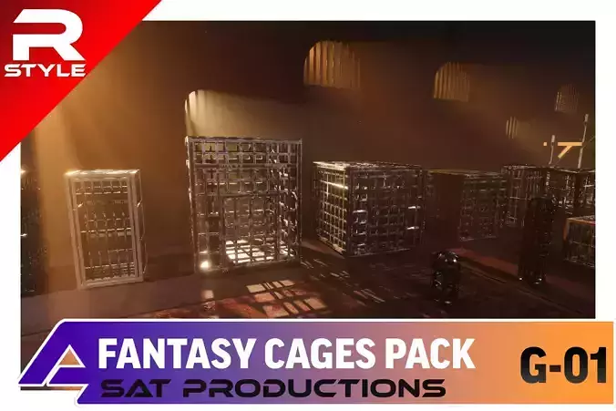 Game Ready  Fantasy Cages Pack Low-poly 3D model