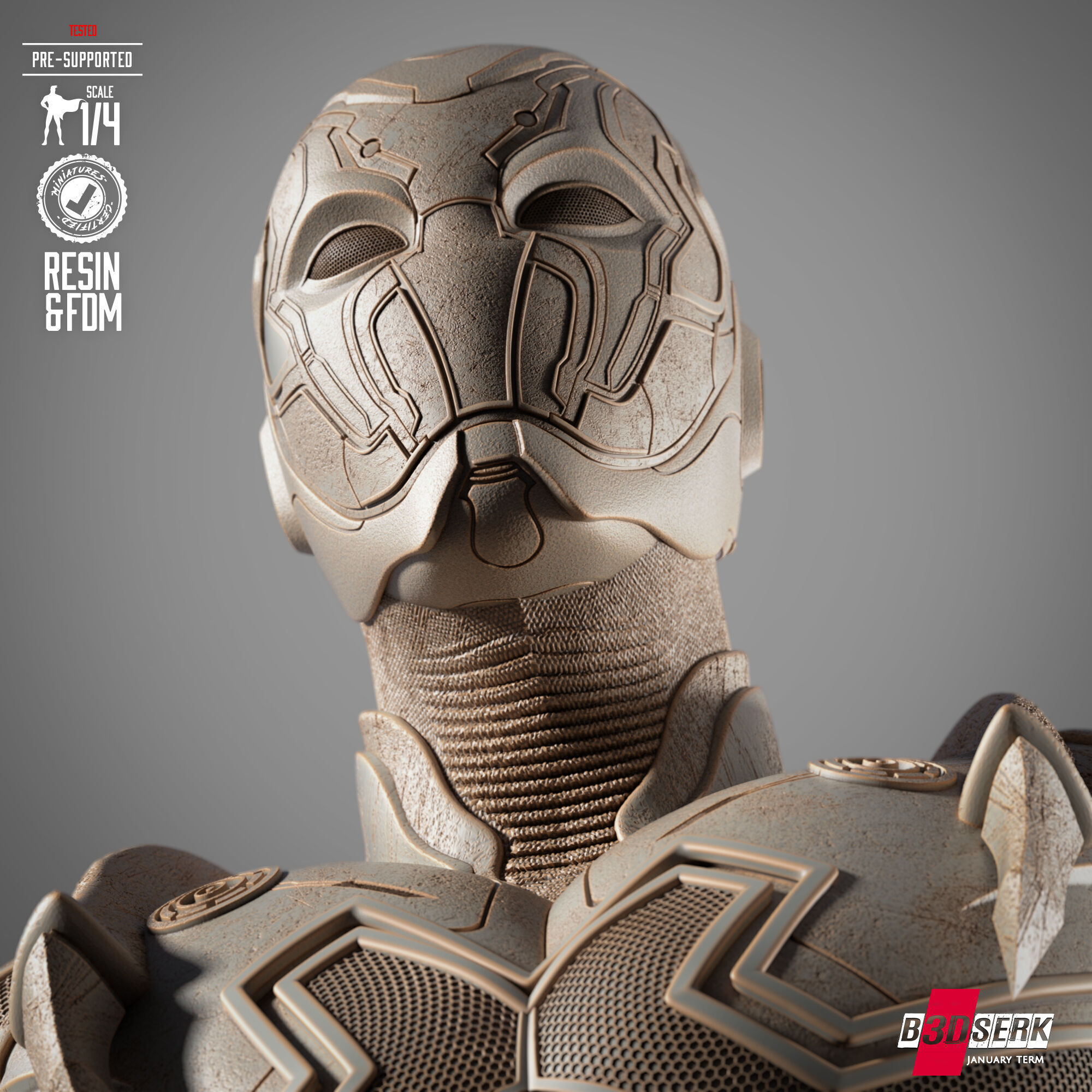 B3DSERK Blue Beetle Portrait Bust 3D print model_17