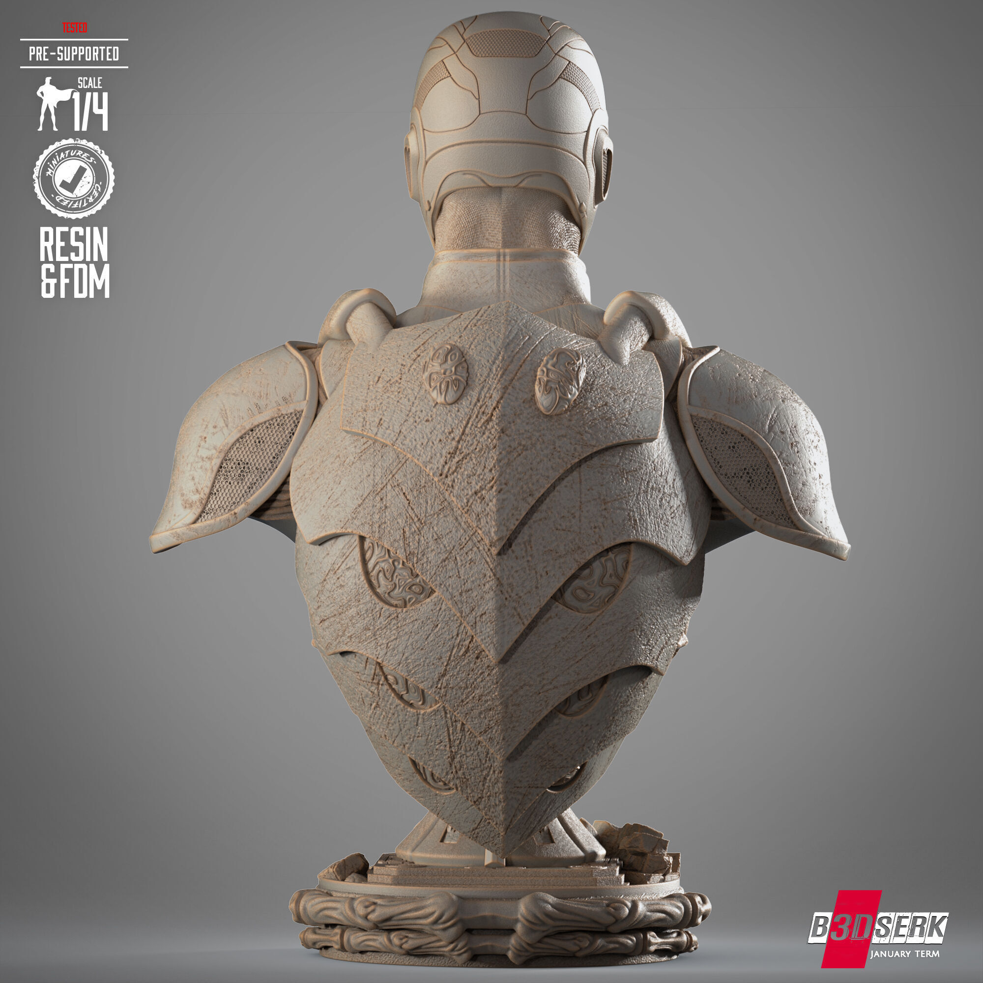 B3DSERK Blue Beetle Portrait Bust 3D print model_20