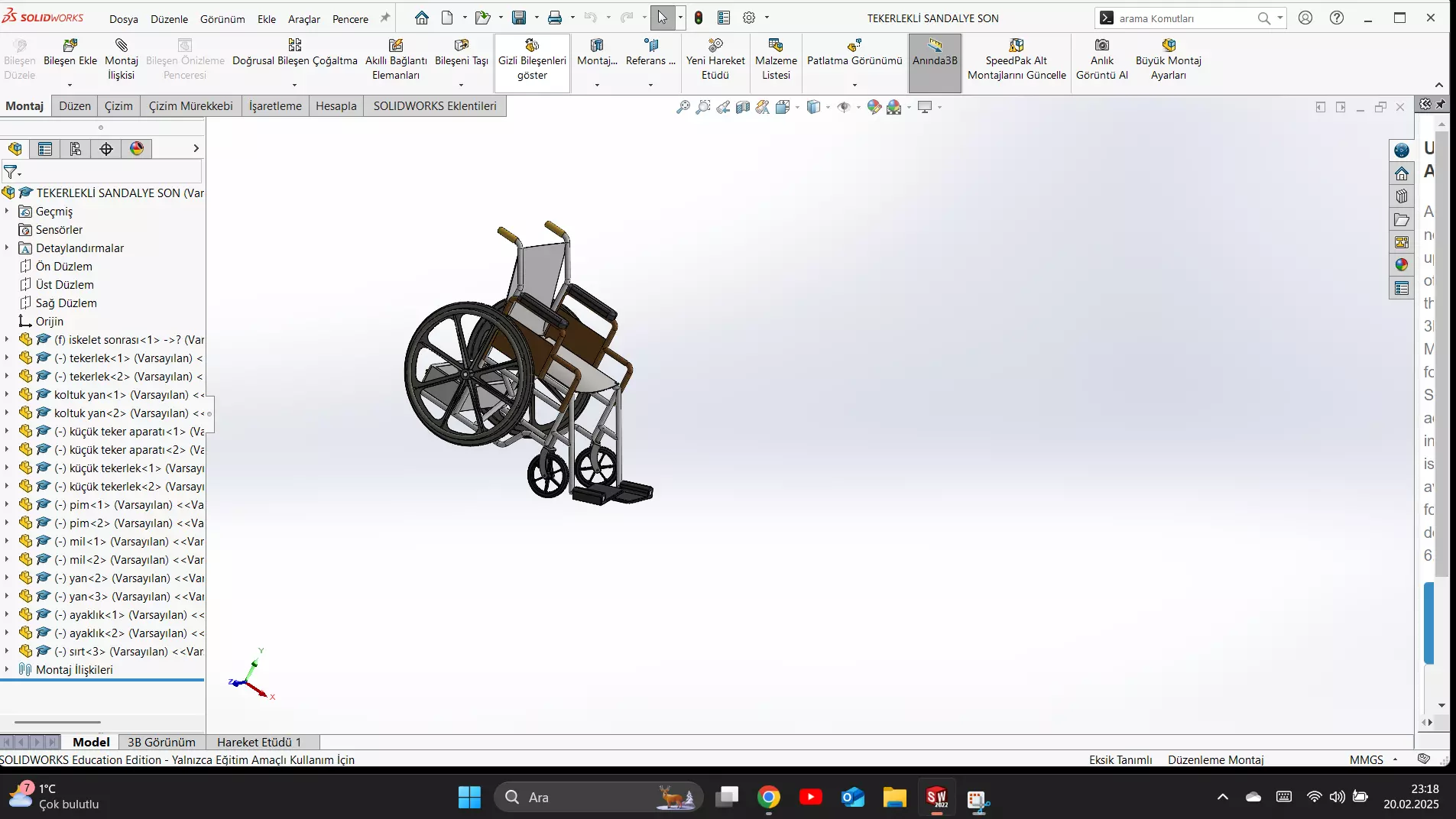 tekerlekli sandalye 3D model