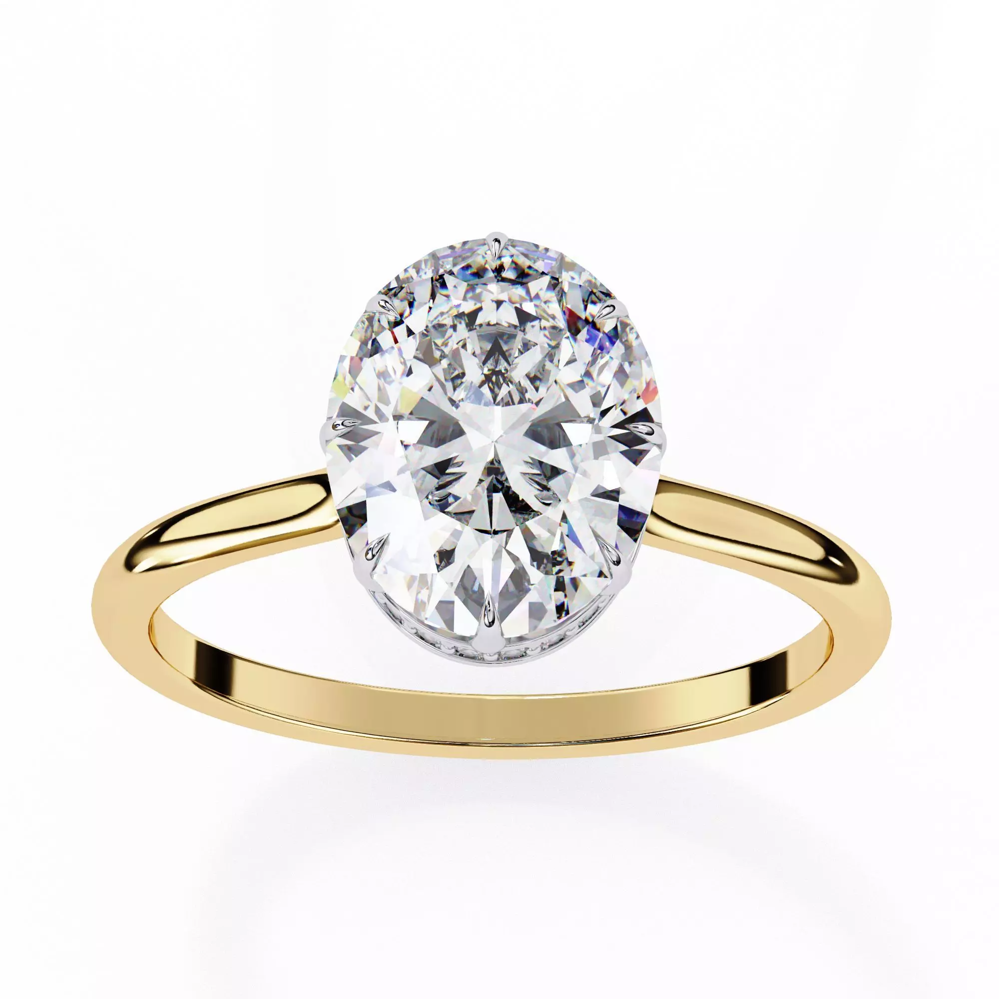 Mono Solitaire Diamond Ring 360 animation renders 3dm stl  3D print model_0