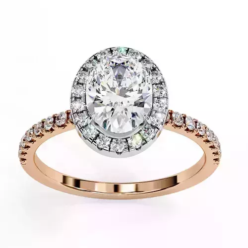Halo Solitaire Diamond Ring 360 animation renders 3dm stl 3D print model