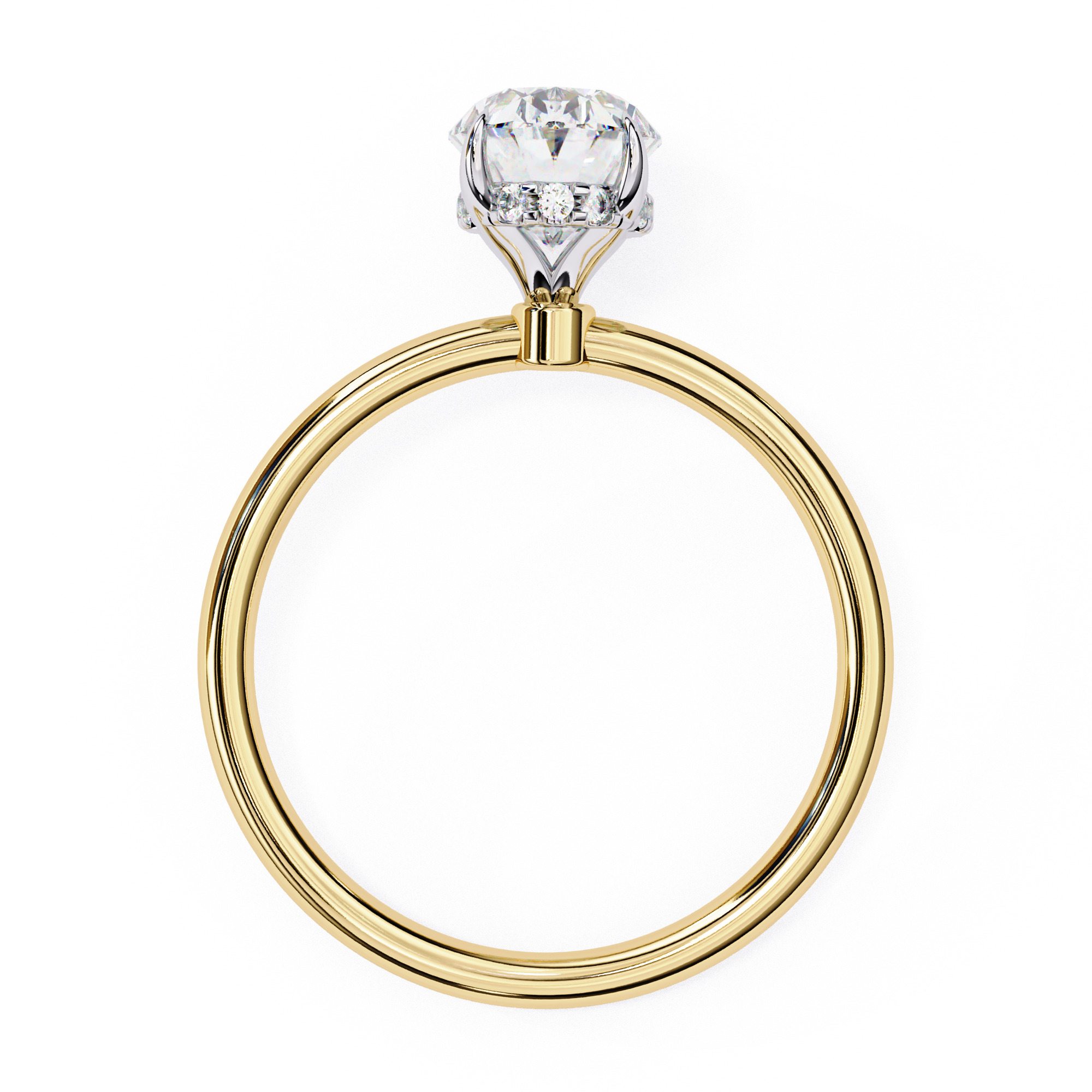 Mono Solitaire Diamond Ring 360 animation renders 3dm stl 3D print model_3