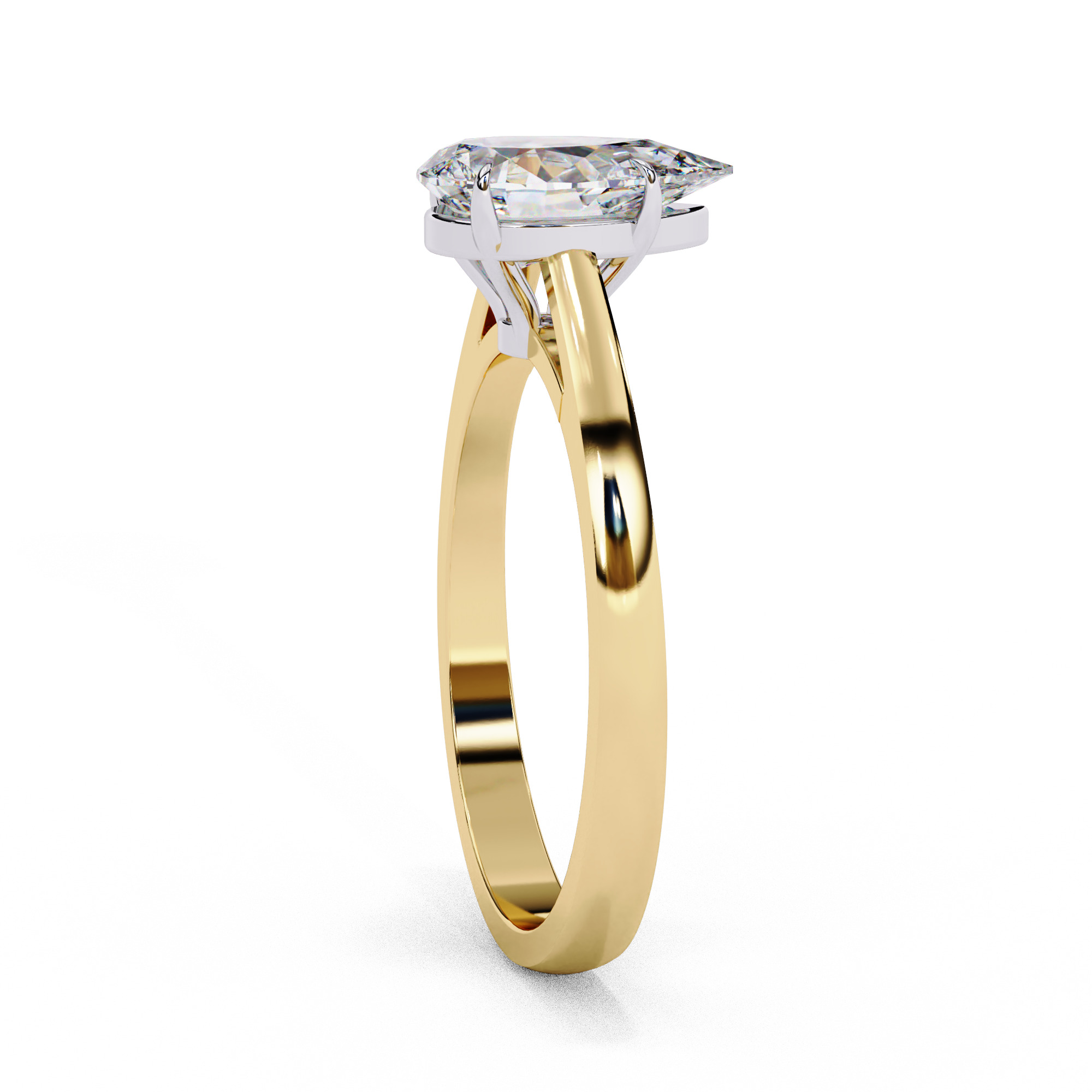 Mono Solitaire Diamond Ring 360 animation renders 3dm stl 3D print model_8