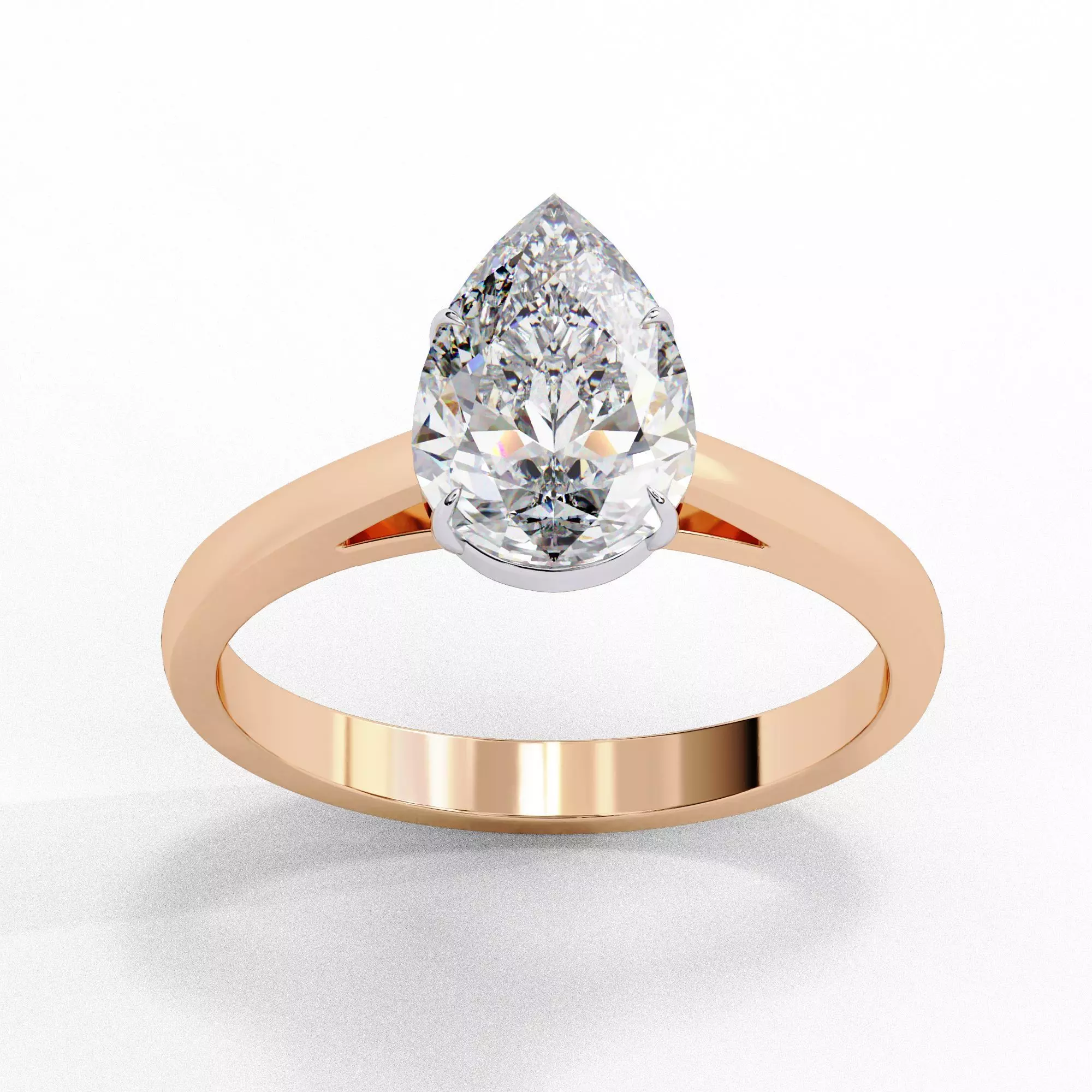Mono Solitaire Diamond Ring 360 animation renders 3dm stl 3D print model_0