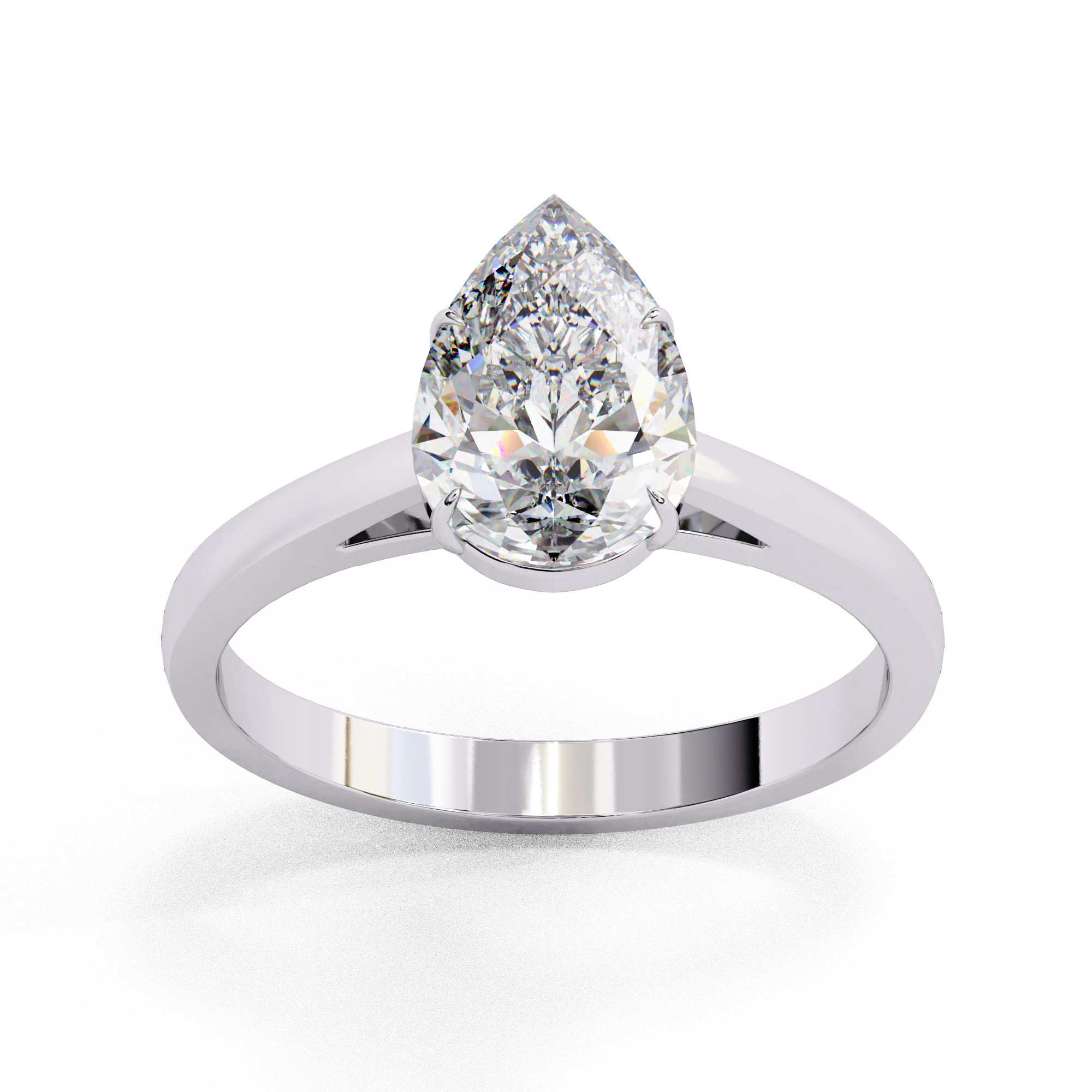 Mono Solitaire Diamond Ring 360 animation renders 3dm stl 3D print model_6