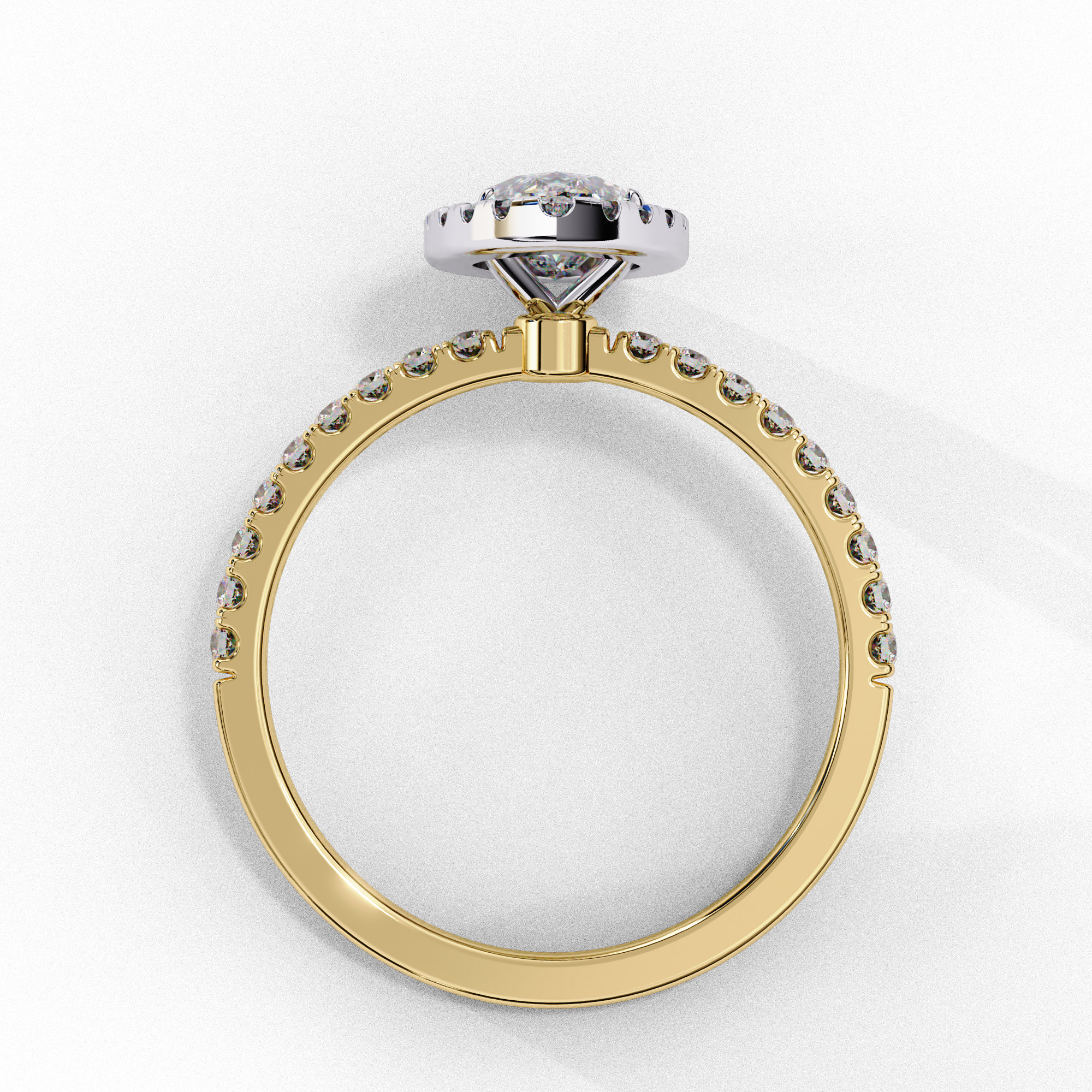 Halo Solitaire Diamond Ring 360 animation renders 3dm stl 3D print model_5