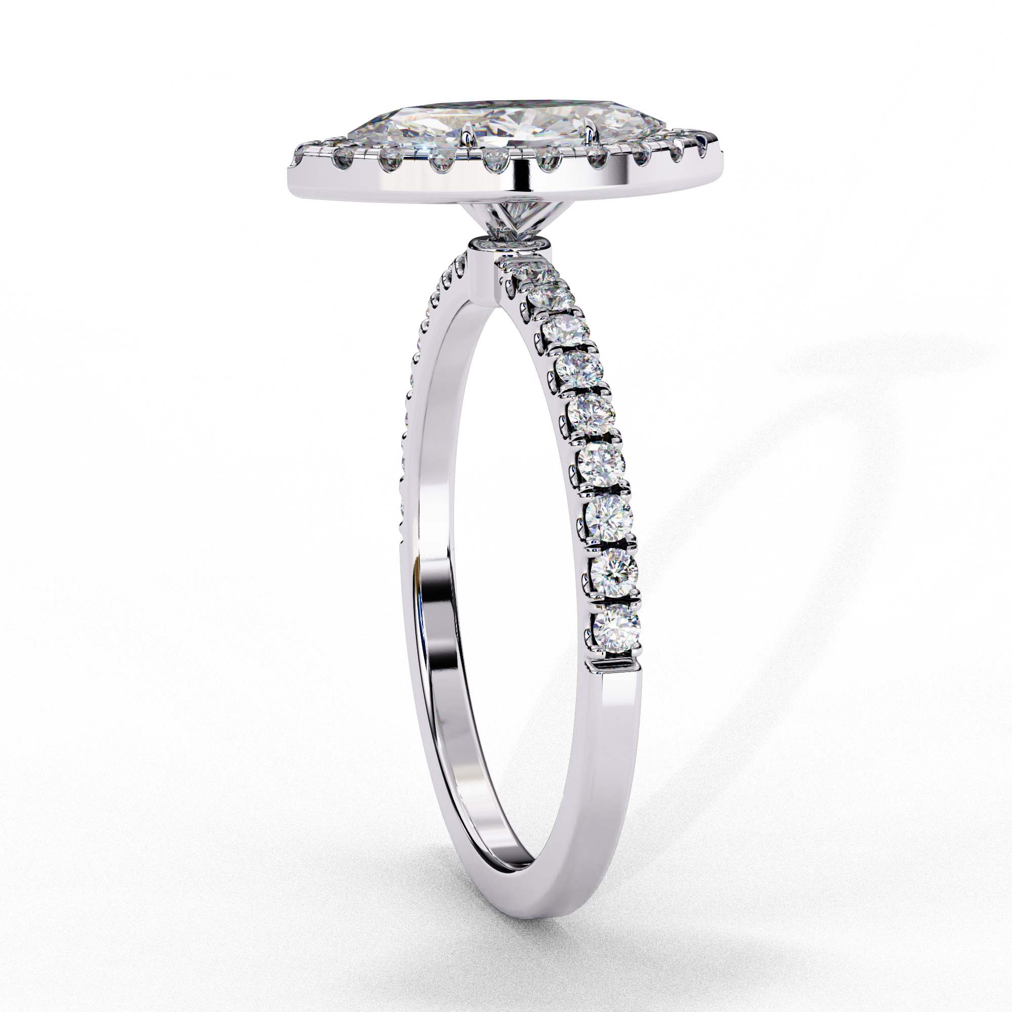 Halo Solitaire Diamond Ring 360 animation renders 3dm stl 3D print model_11
