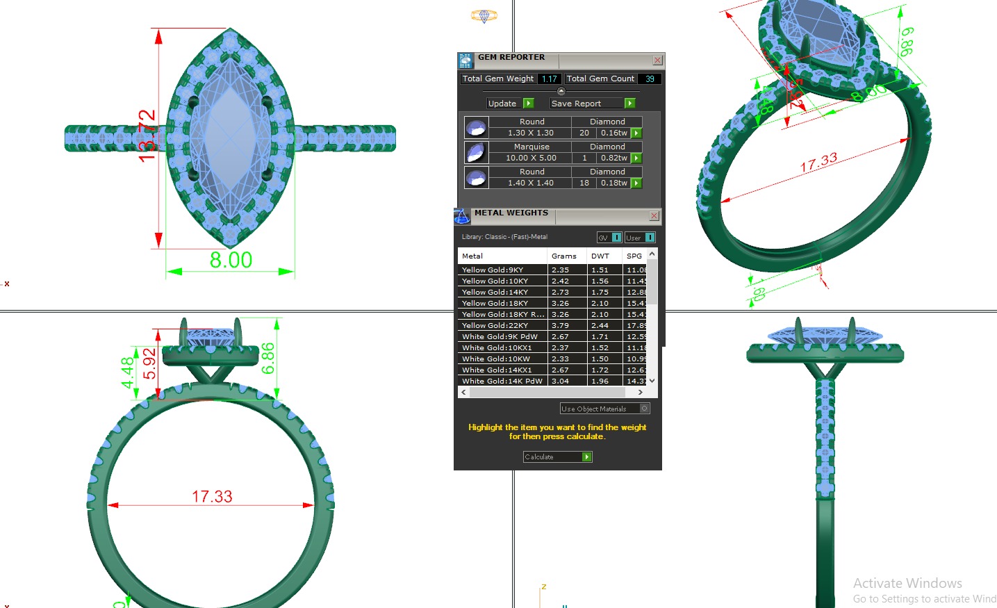 Halo Solitaire Diamond Ring 360 animation renders 3dm stl 3D print model_2