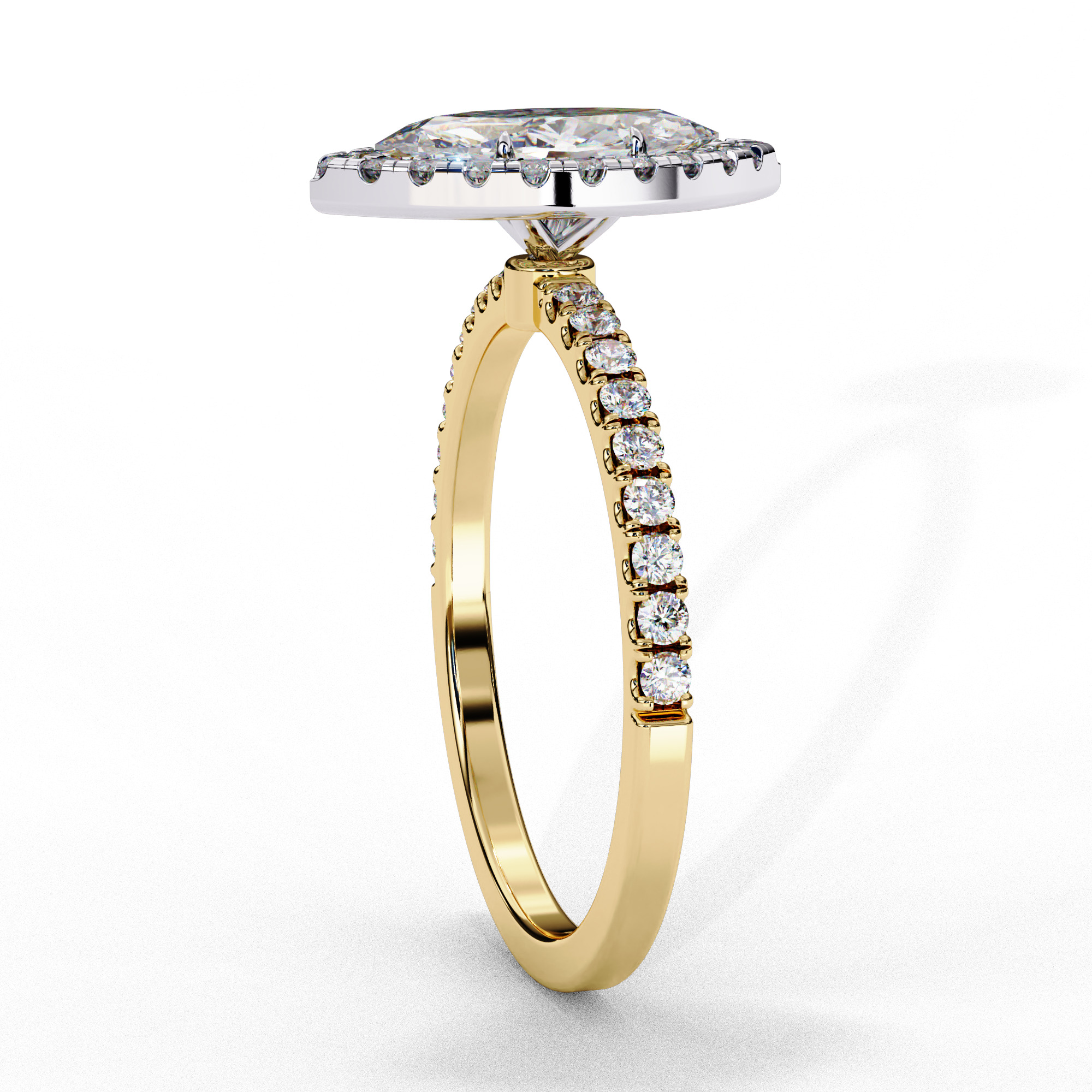 Halo Solitaire Diamond Ring 360 animation renders 3dm stl 3D print model_13