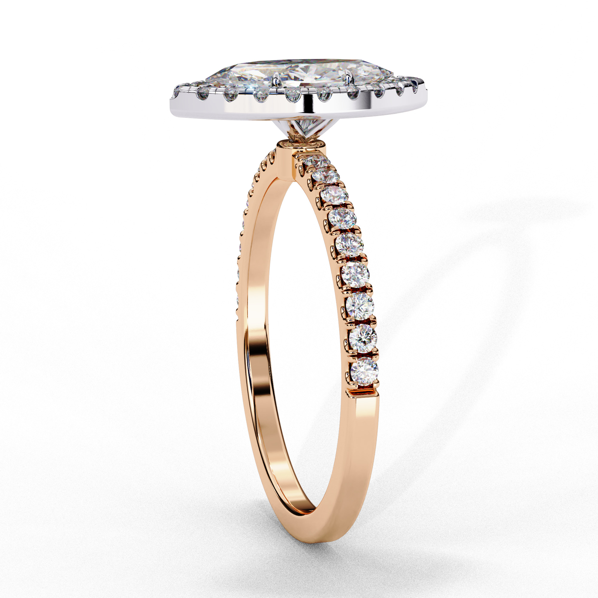Halo Solitaire Diamond Ring 360 animation renders 3dm stl 3D print model_12
