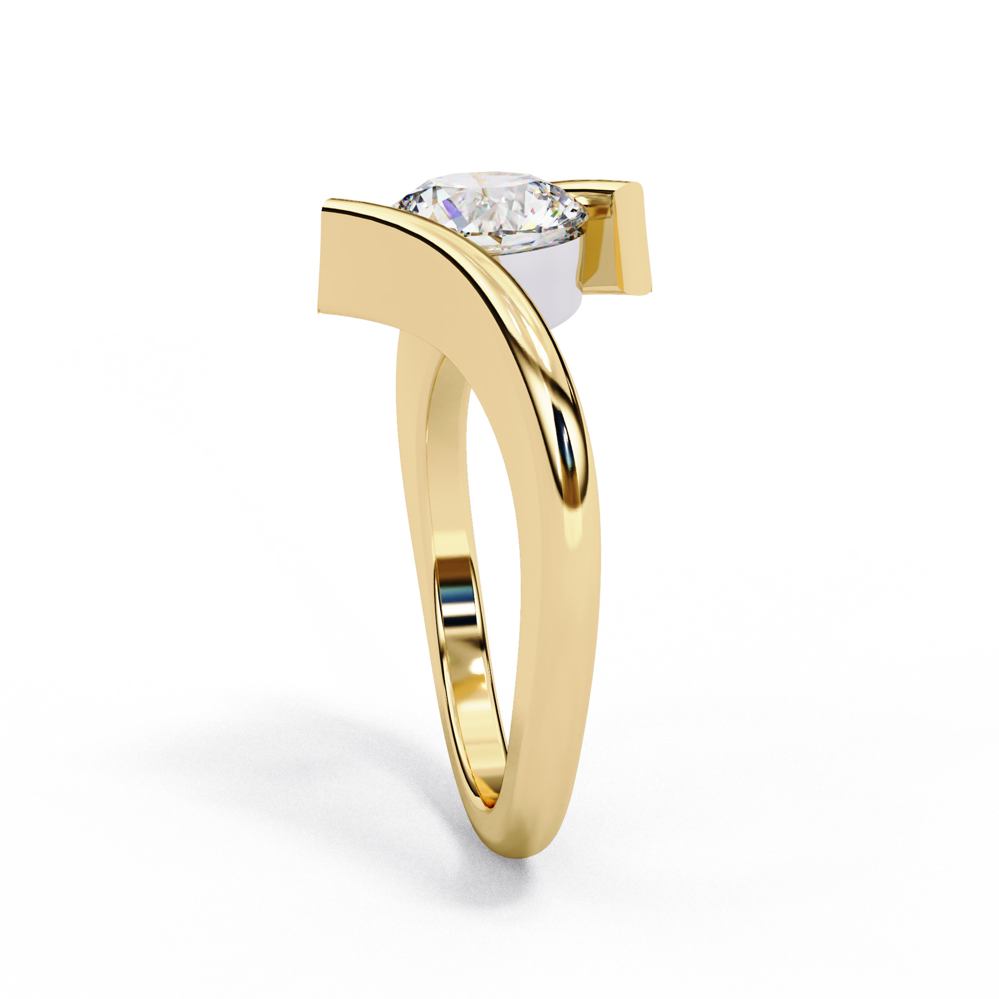 Mono Solitaire Diamond Ring 360 animation renders 3dm stl  3D print model_4