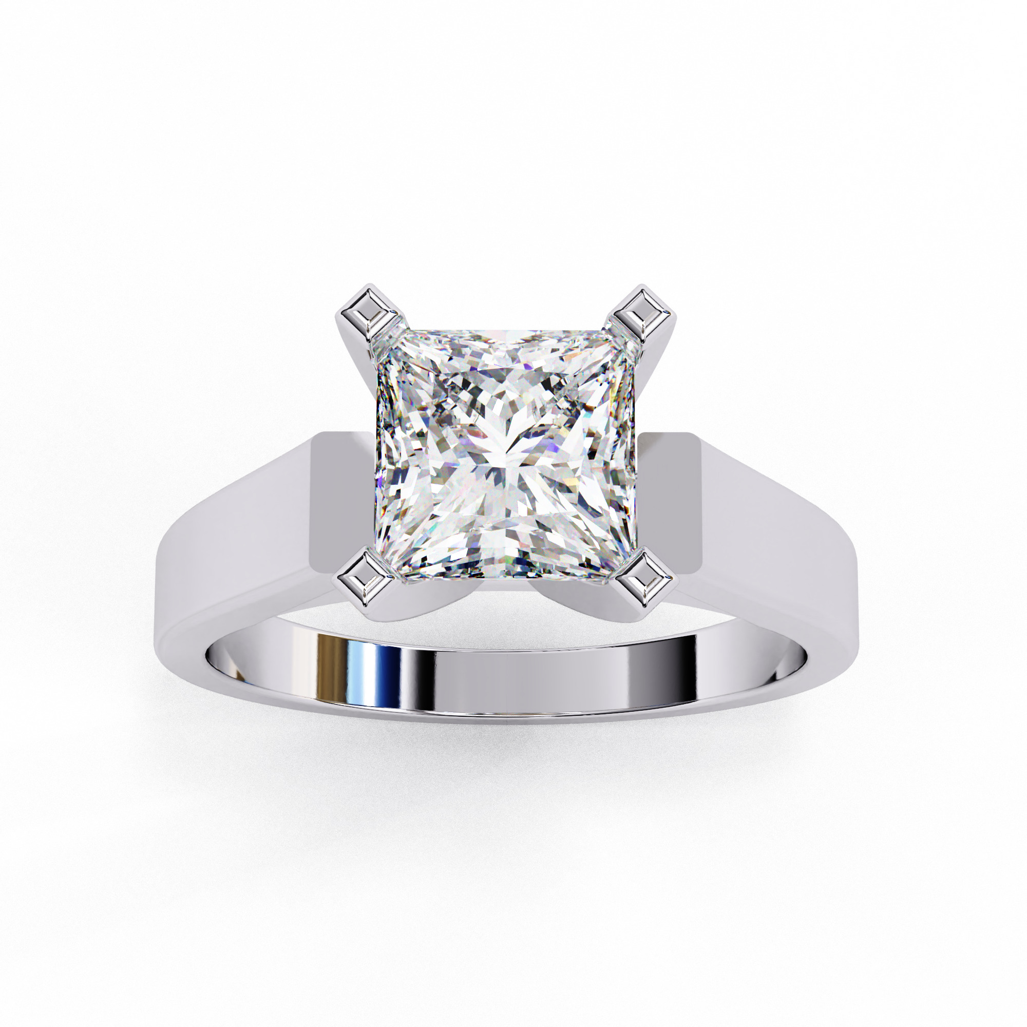 Mono Solitaire Diamond Ring 360 animation renders 3dm stl  3D print model_7